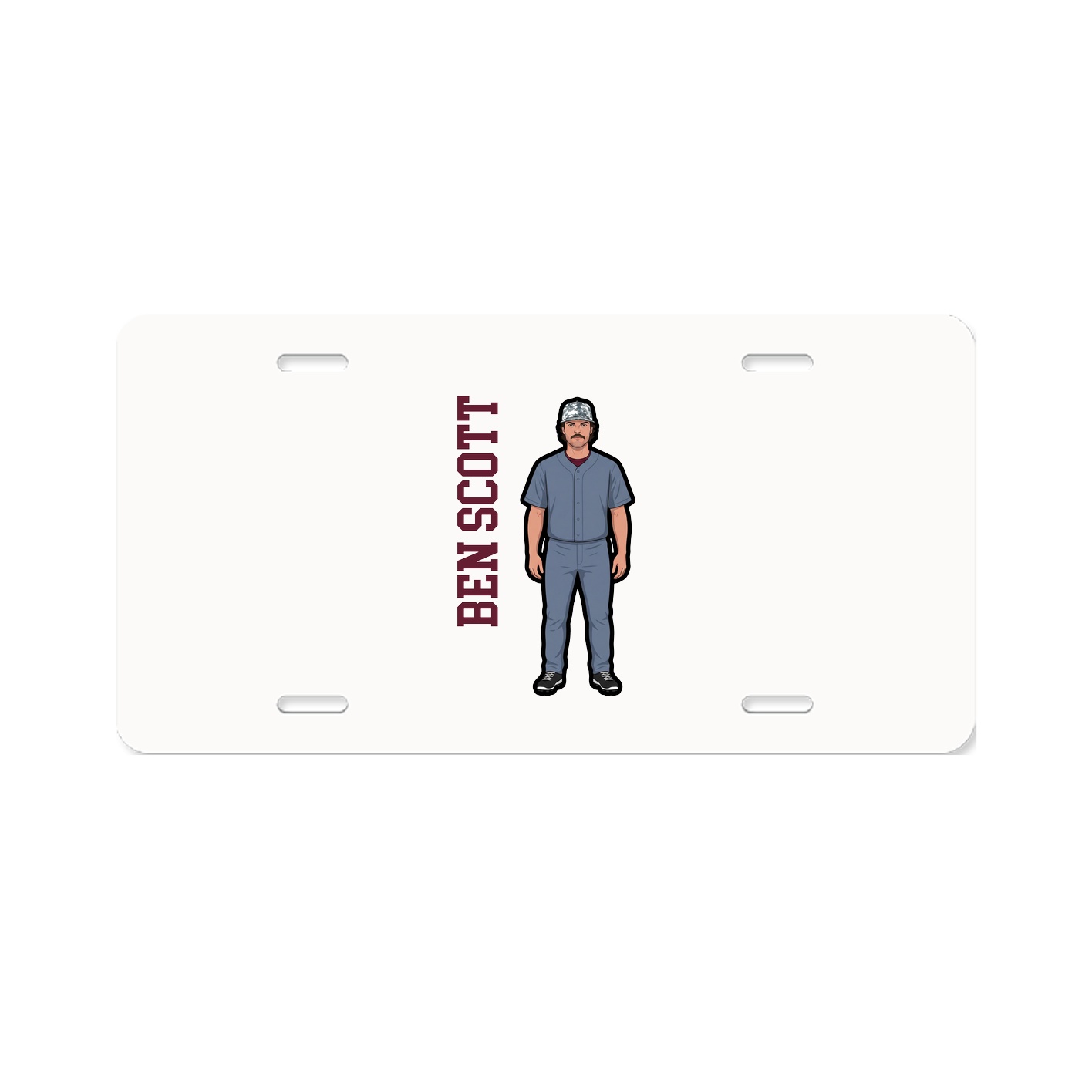 License Plate — Name Vertical in Classic