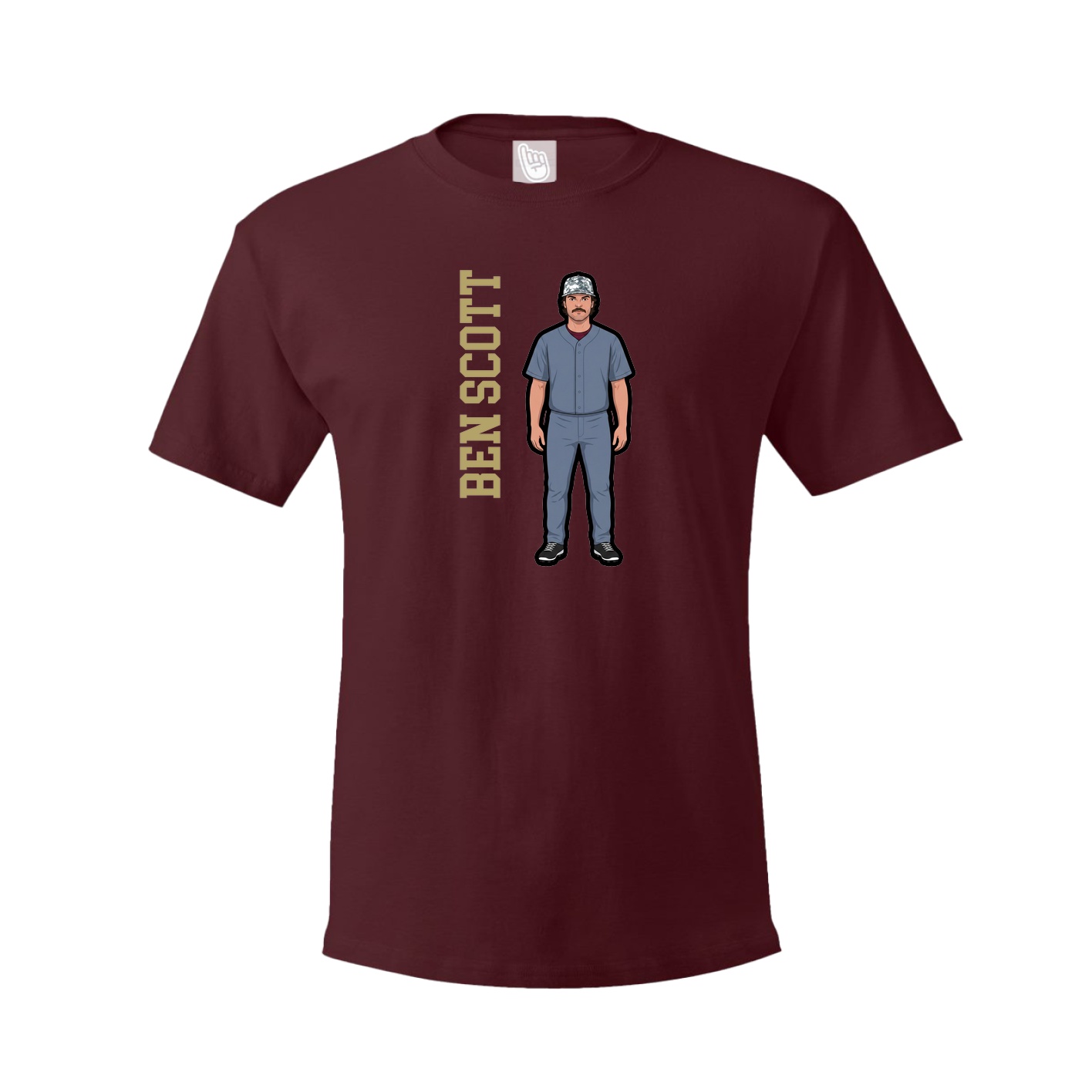 Tee — Name Vertical in Maroon