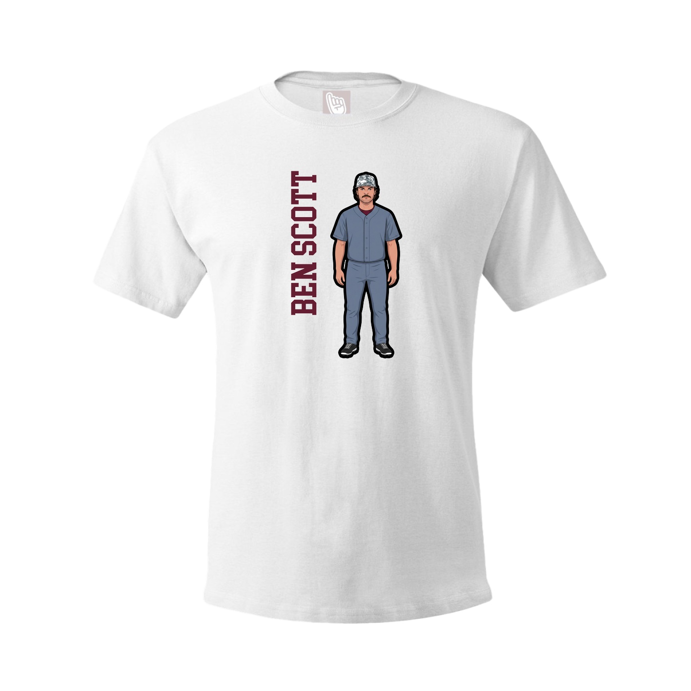 Youth Tee — Name Vertical in White