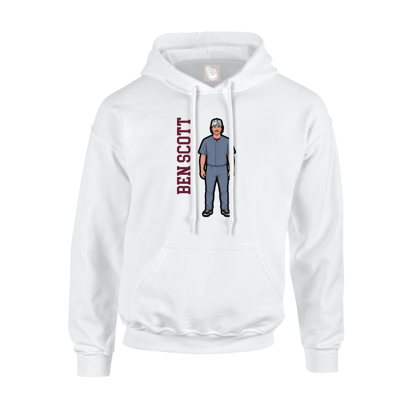 Youth Hoodie — Name Vertical in White