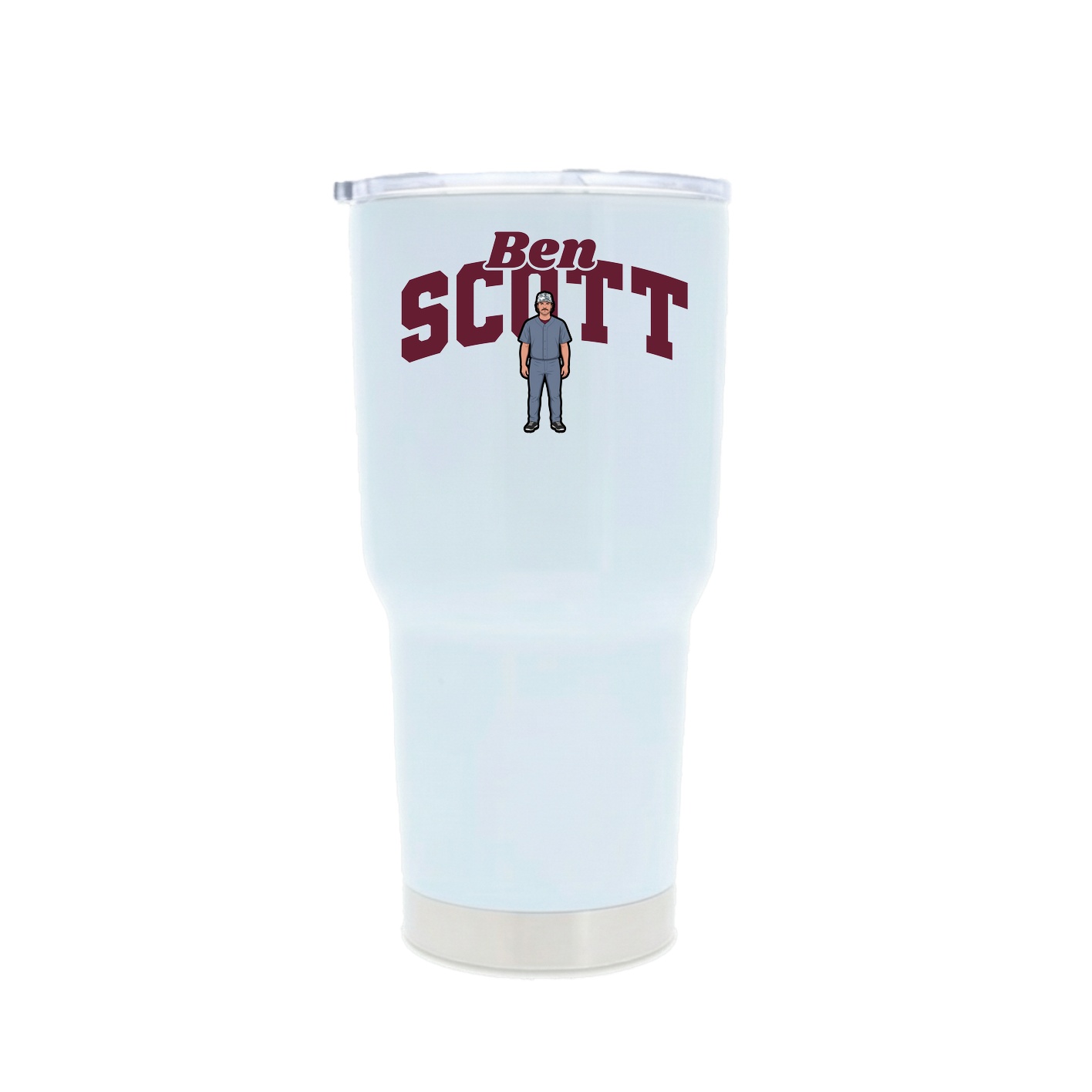 30oz Stainless Steel Tumbler — Signature Arch in White