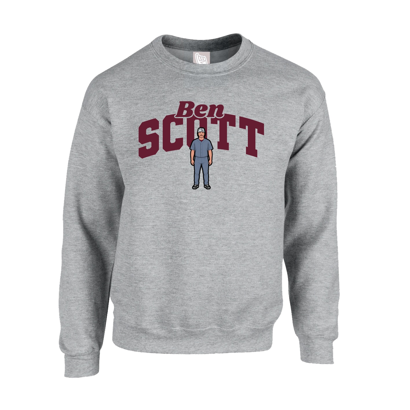 Fleece Crew — Signature Arch in Grey