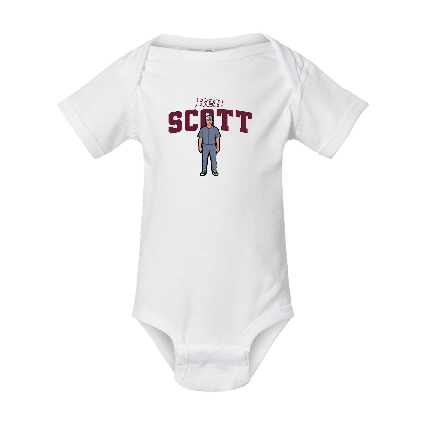 Baby Onesie — Name Arch in White