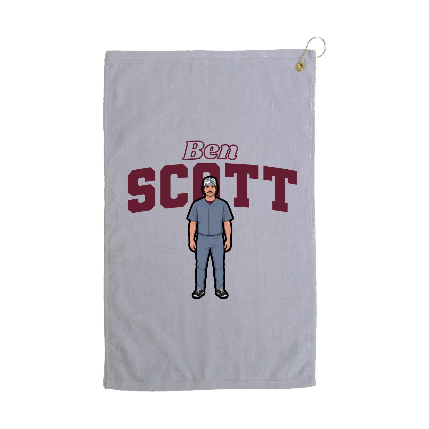 Golf Towel — Name Arch in Grey