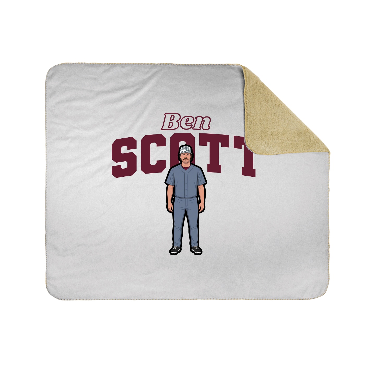 Throw Blanket — Name Arch in White