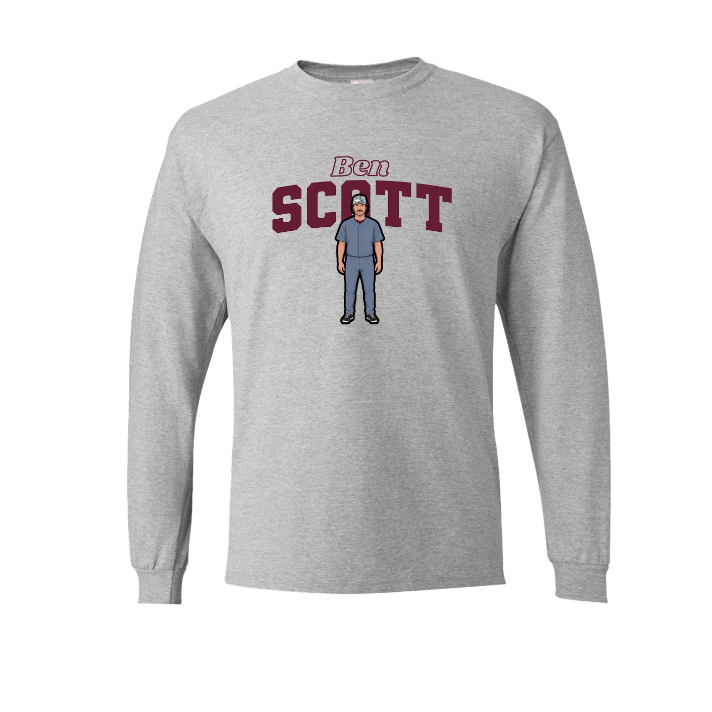 Long Sleeve Tee — Name Arch in Grey