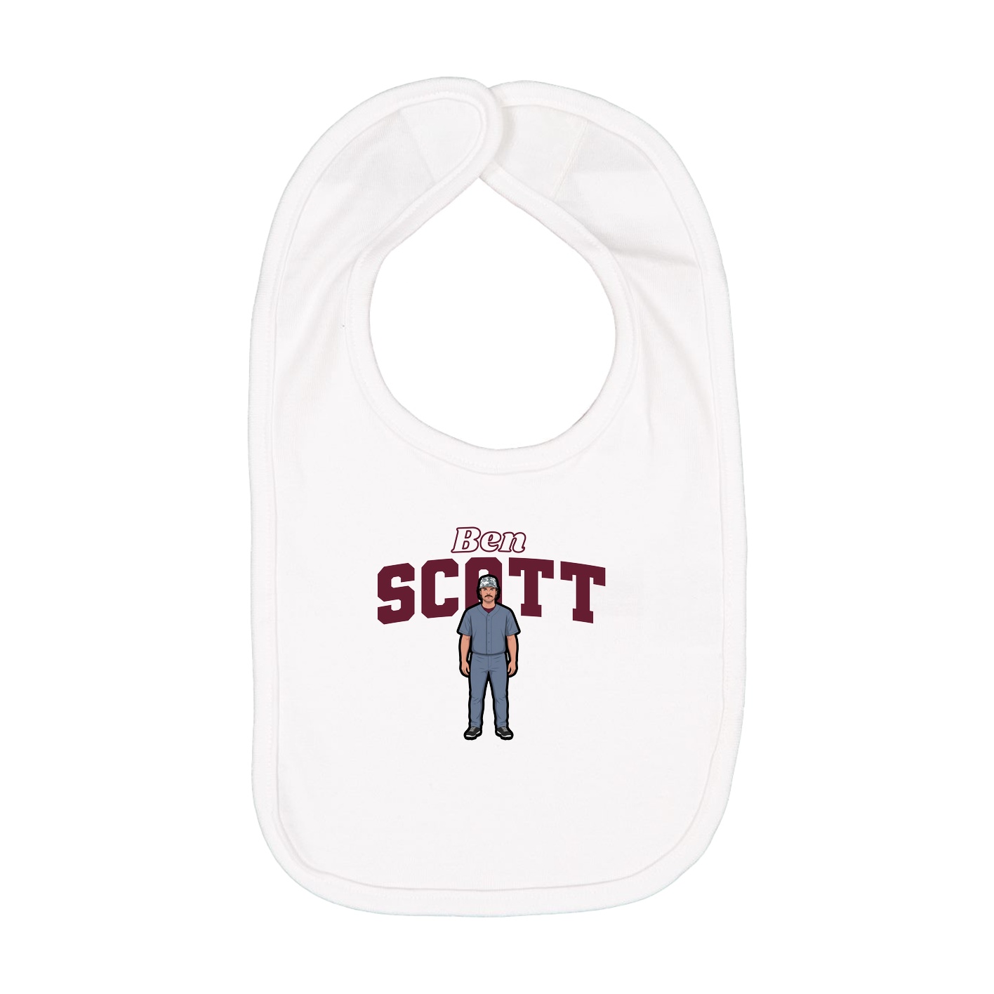 Infant Bib — Name Arch in White