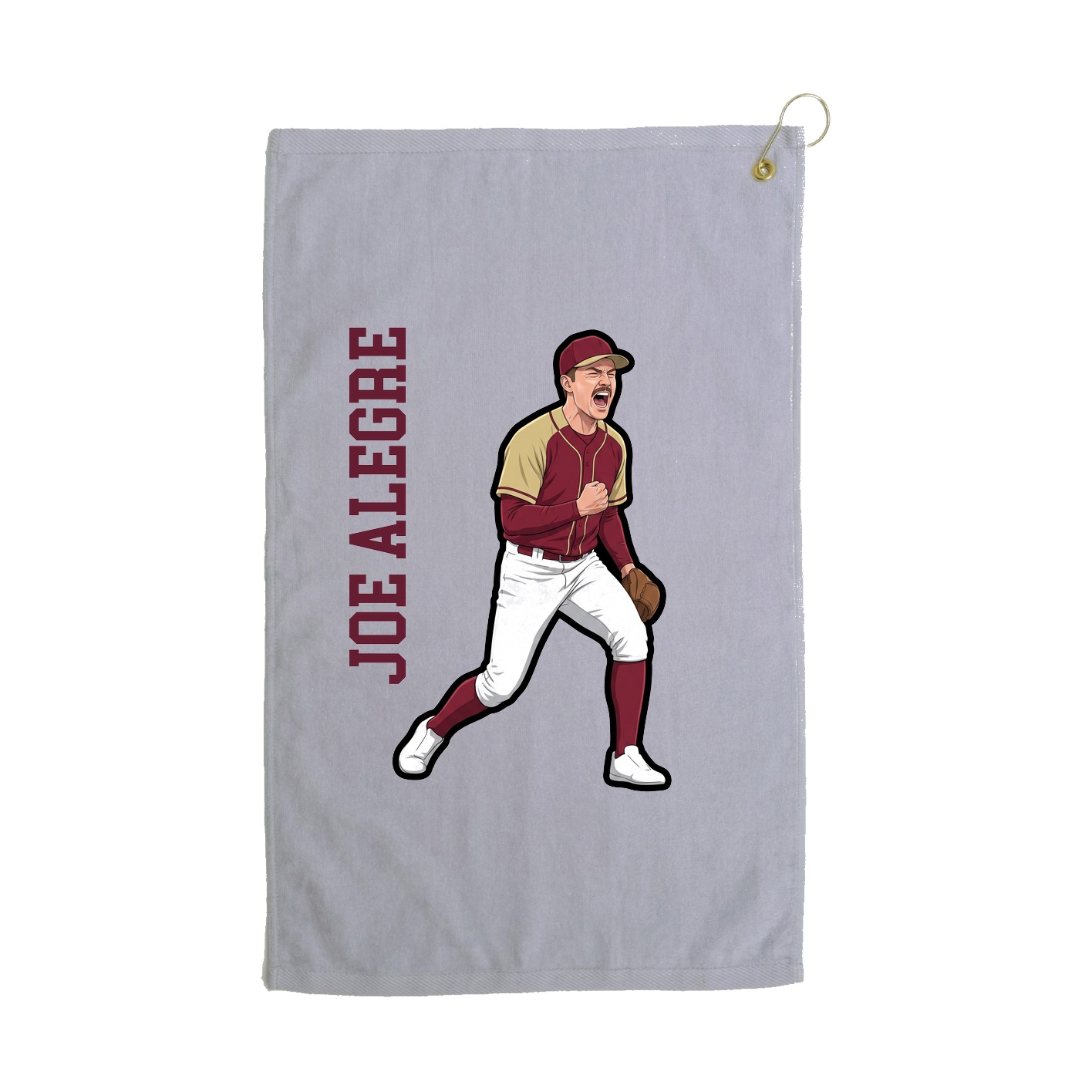Golf Towel — Name Vertical in Grey