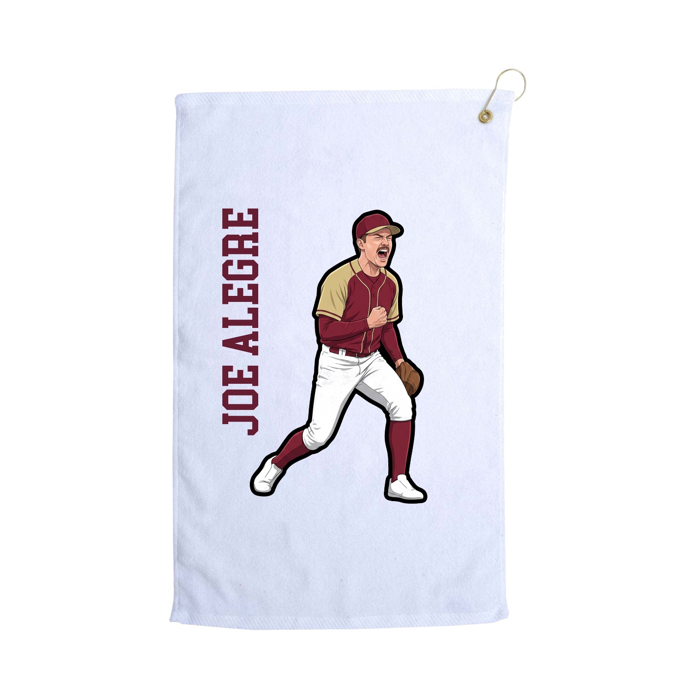 Golf Towel — Name Vertical in White