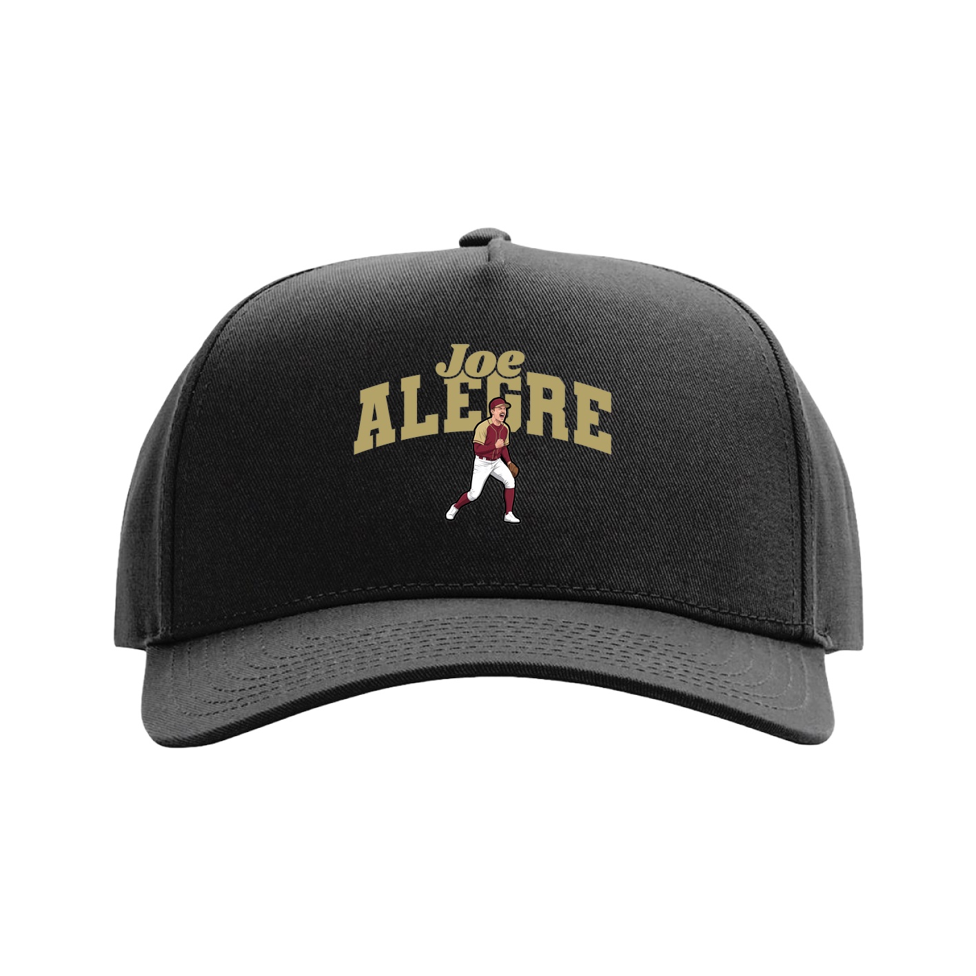 Full Fabric Five-Panel Champ Cap — Signature Arch in Black