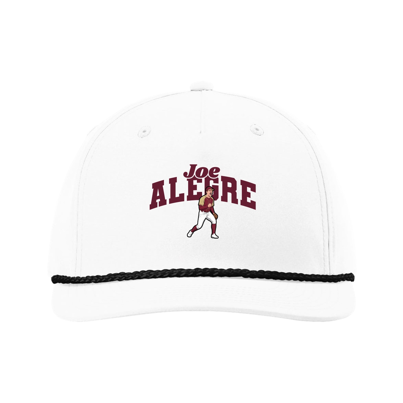 Five-Panel Classic Rope Cap — Signature Arch in White