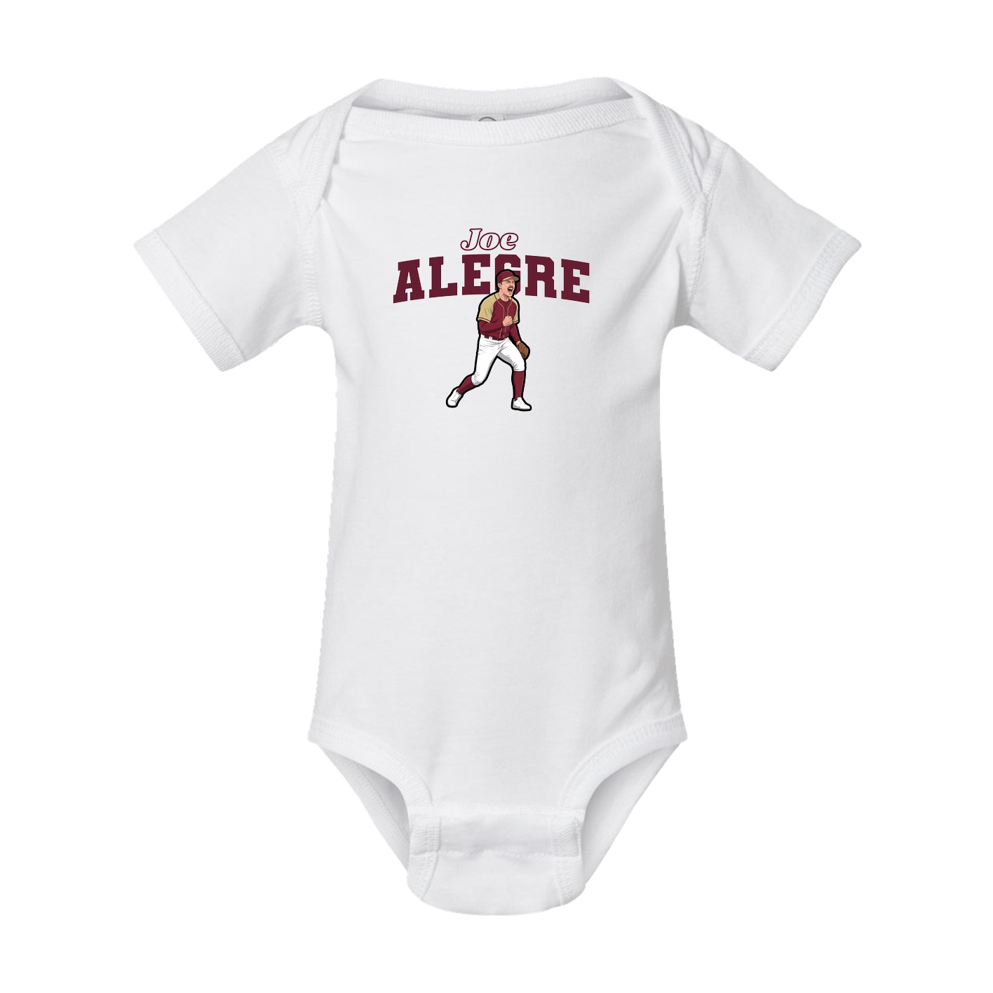 Baby Onesie — Name Arch in White