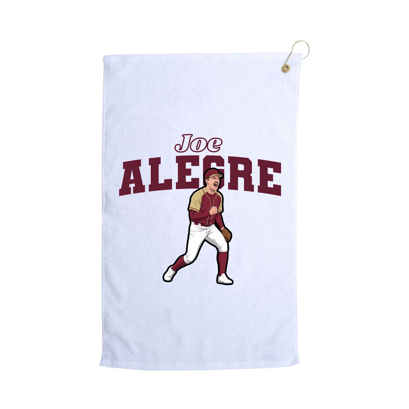Golf Towel — Name Arch in White