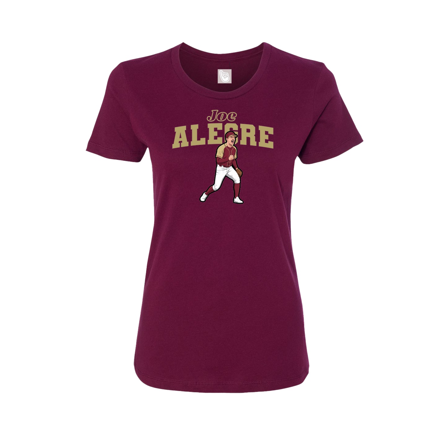 Fitted Women's Tee — Name Arch in Maroon