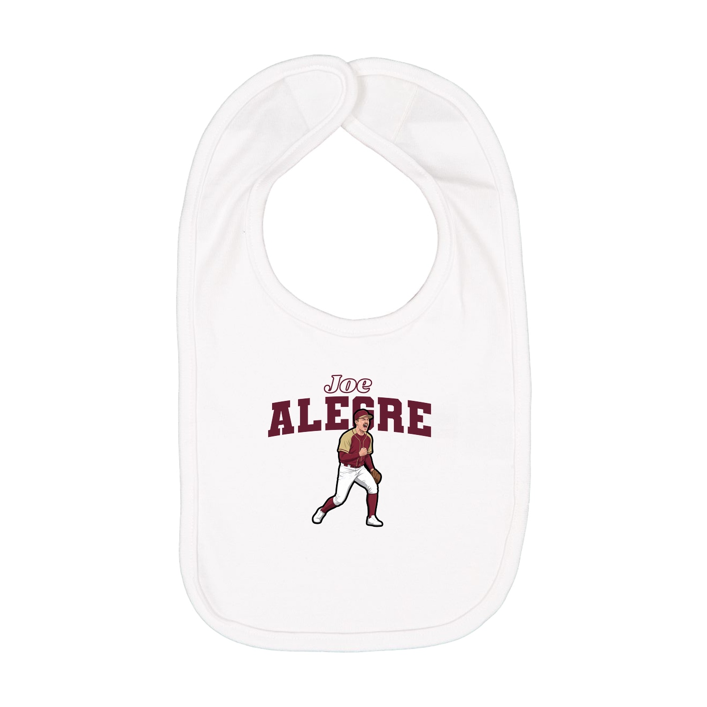 Infant Bib — Name Arch in White