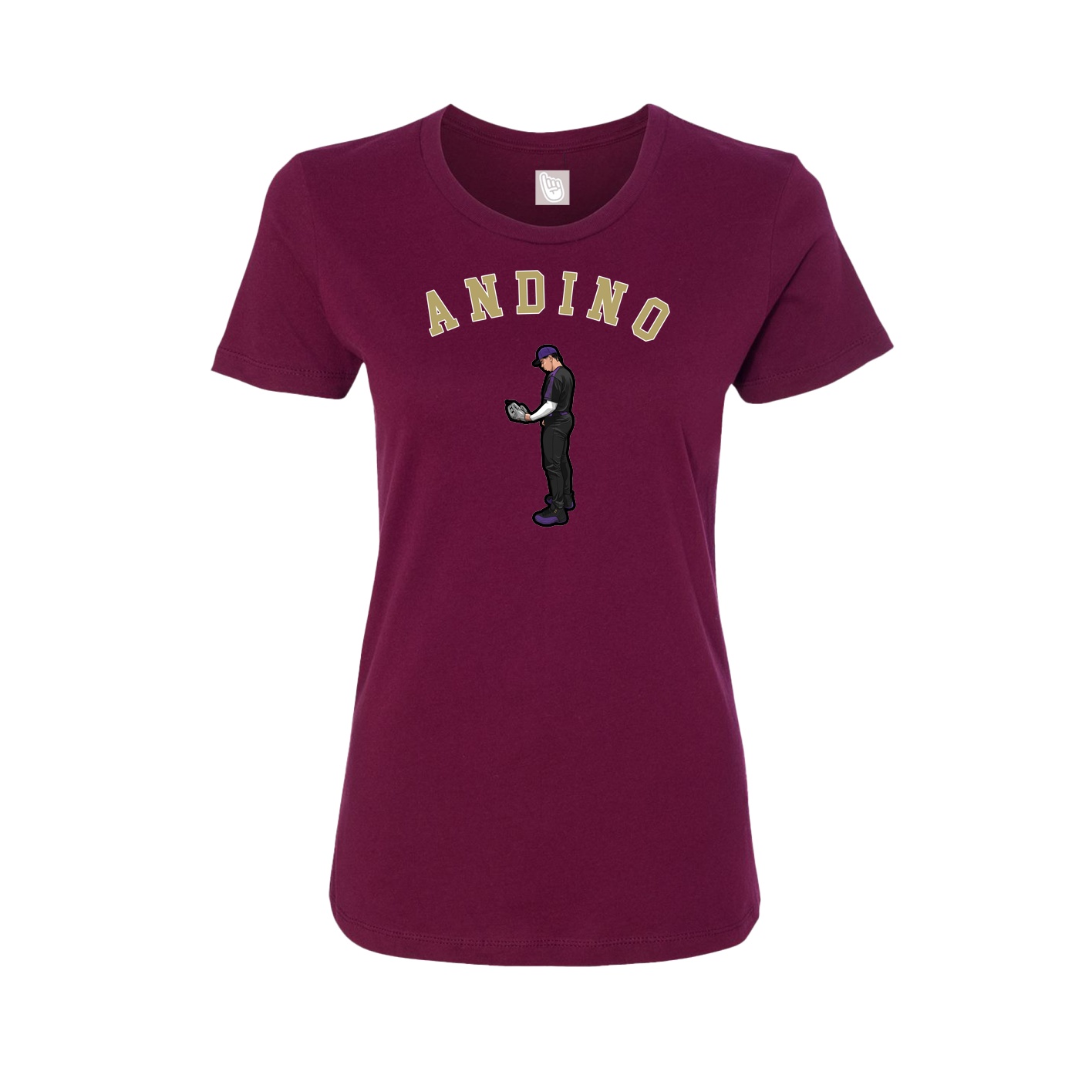 Fitted Women's Tee — Shirsey Arch in Maroon