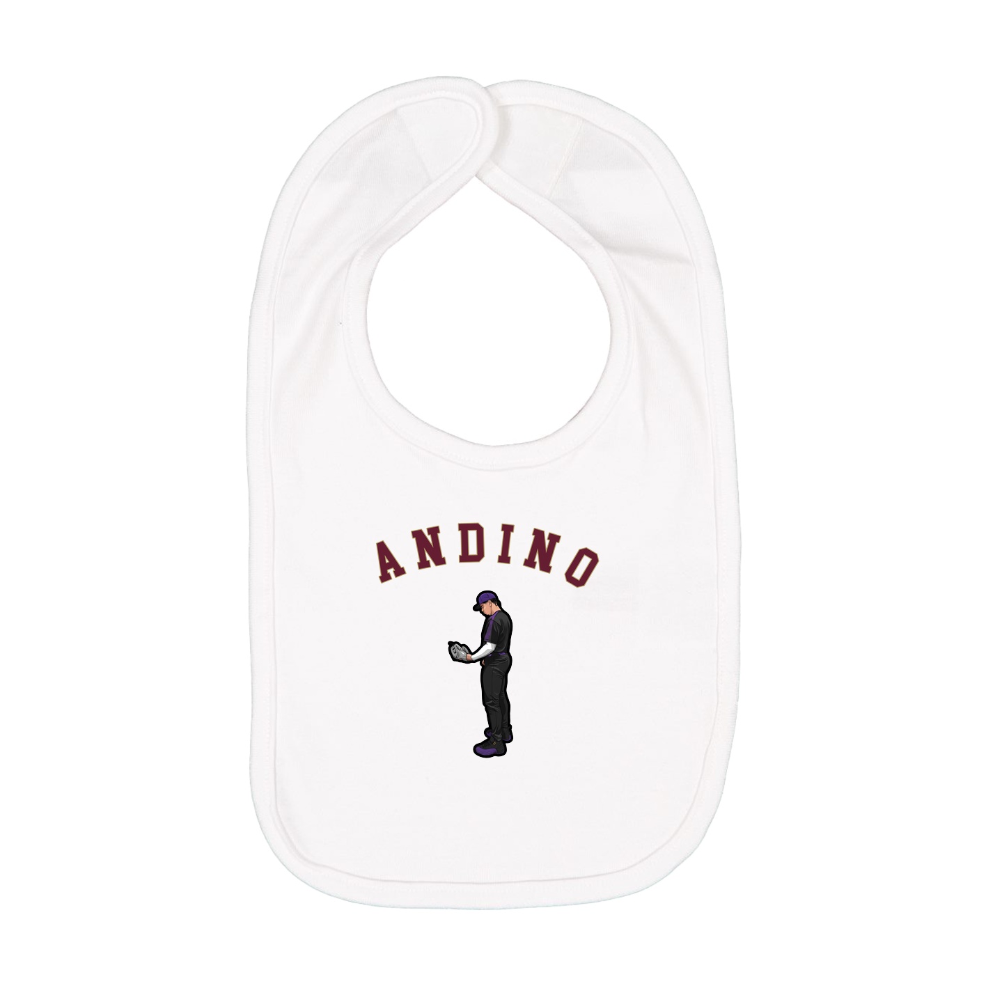 Infant Bib — Shirsey Arch in White