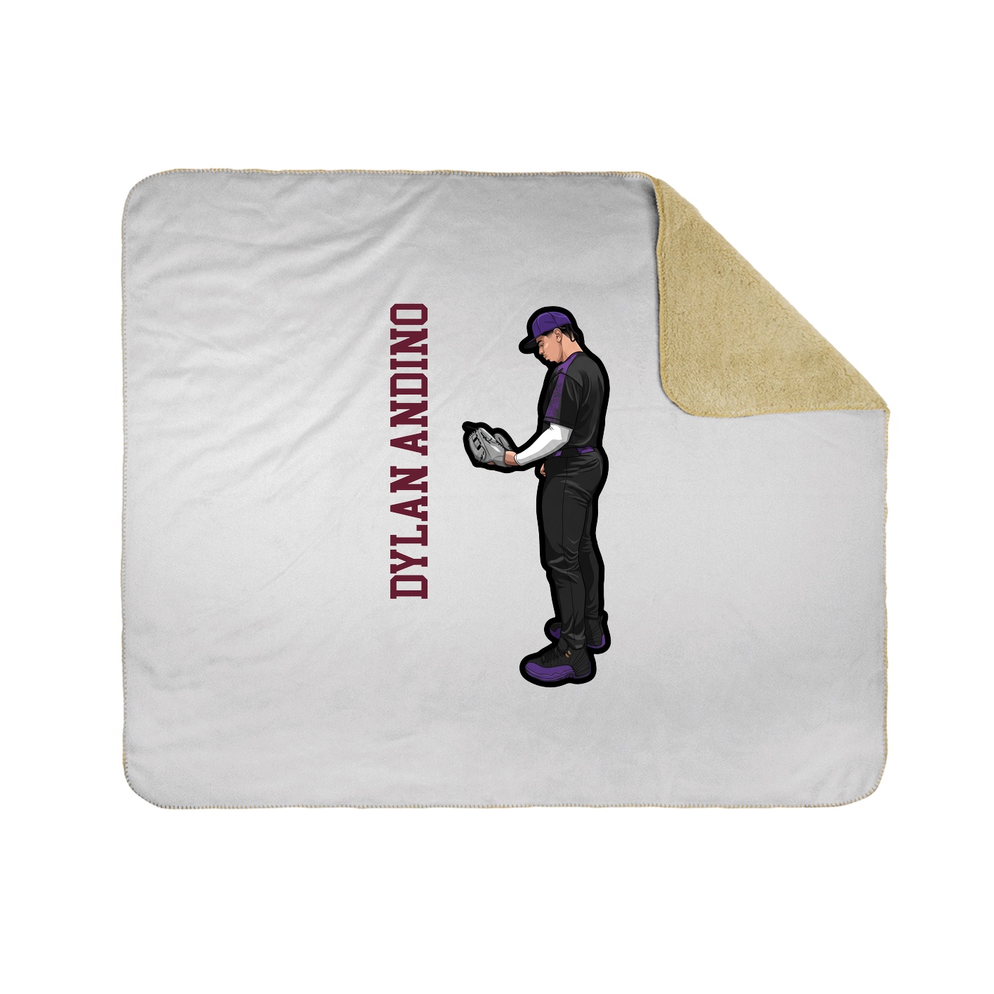 Throw Blanket — Name Vertical in White