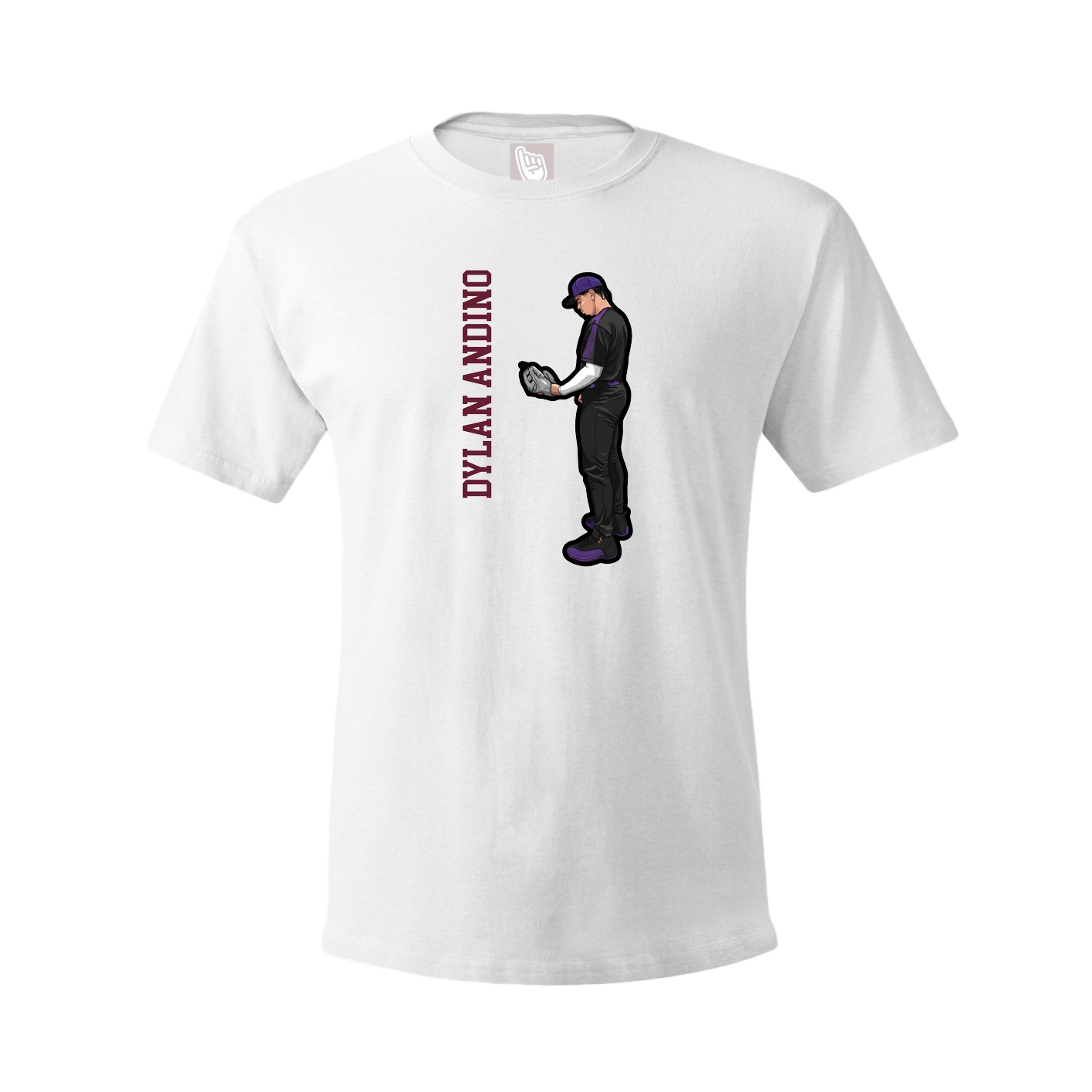 Tee — Name Vertical in White
