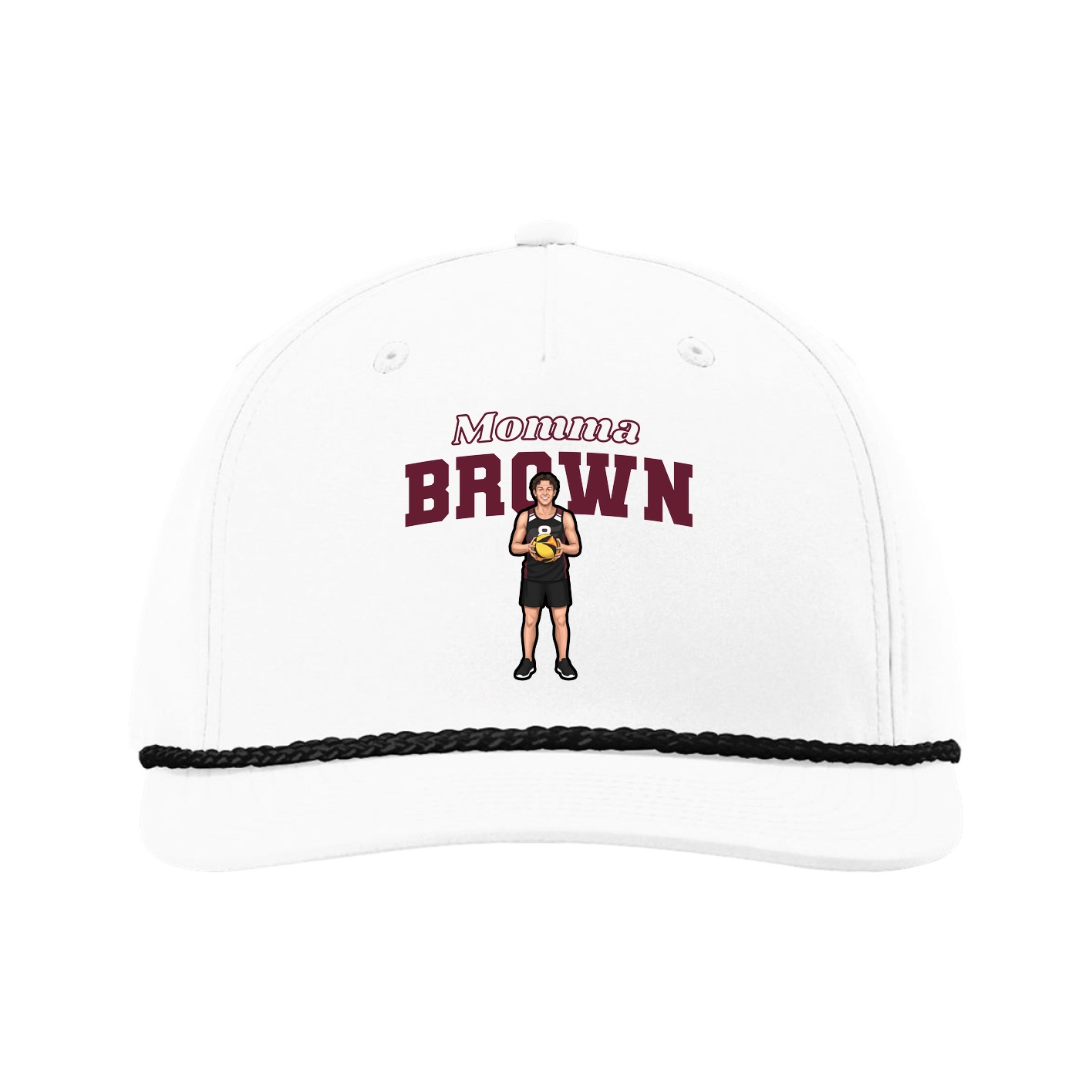 Five-Panel Classic Rope Cap — Mothers Day Block in White