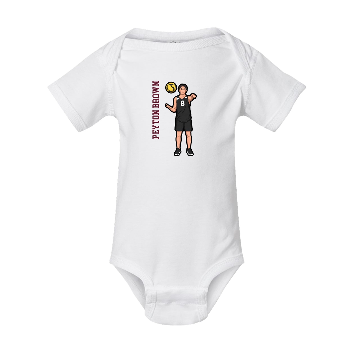 Baby Onesie — Name Vertical in White