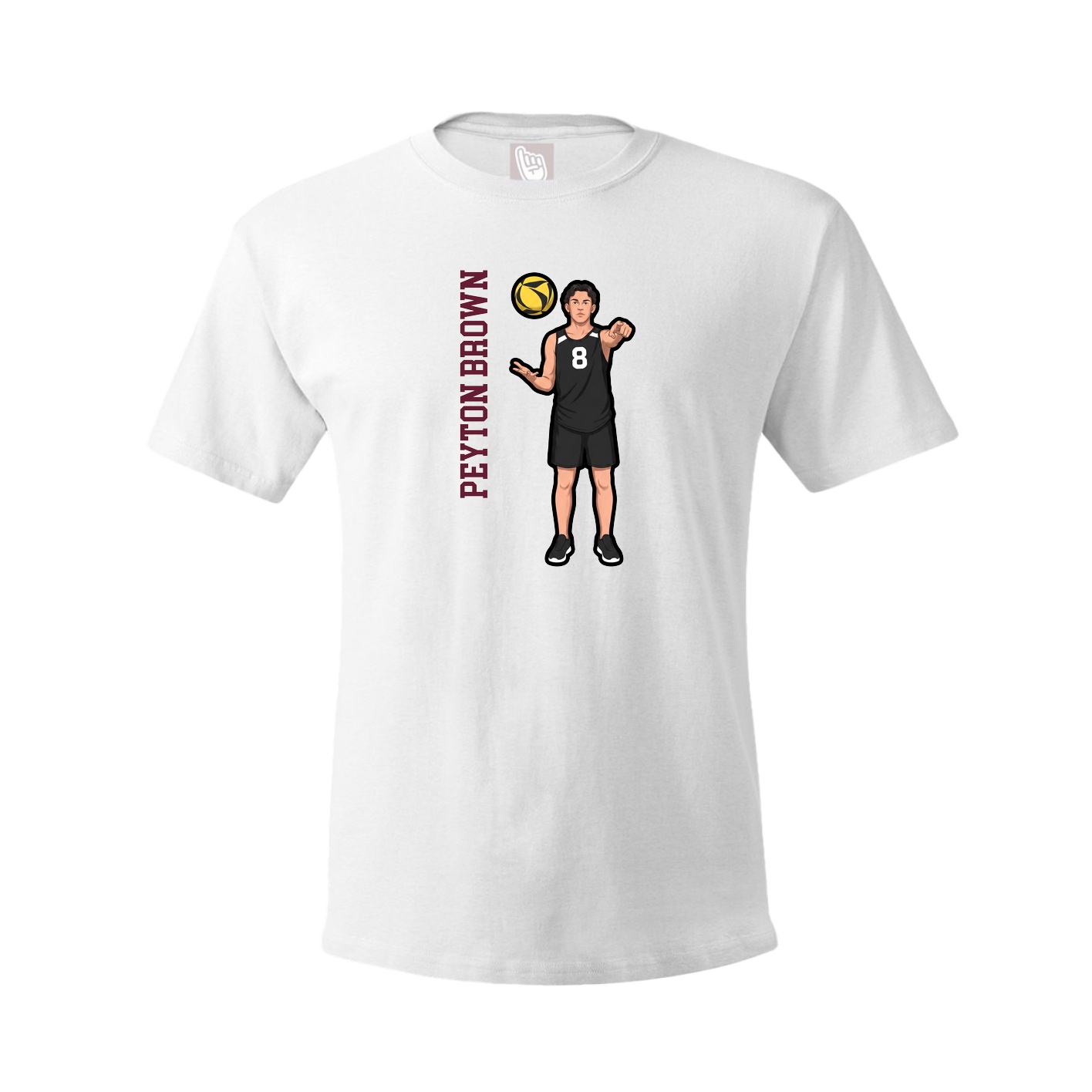 Youth Tee — Name Vertical in White