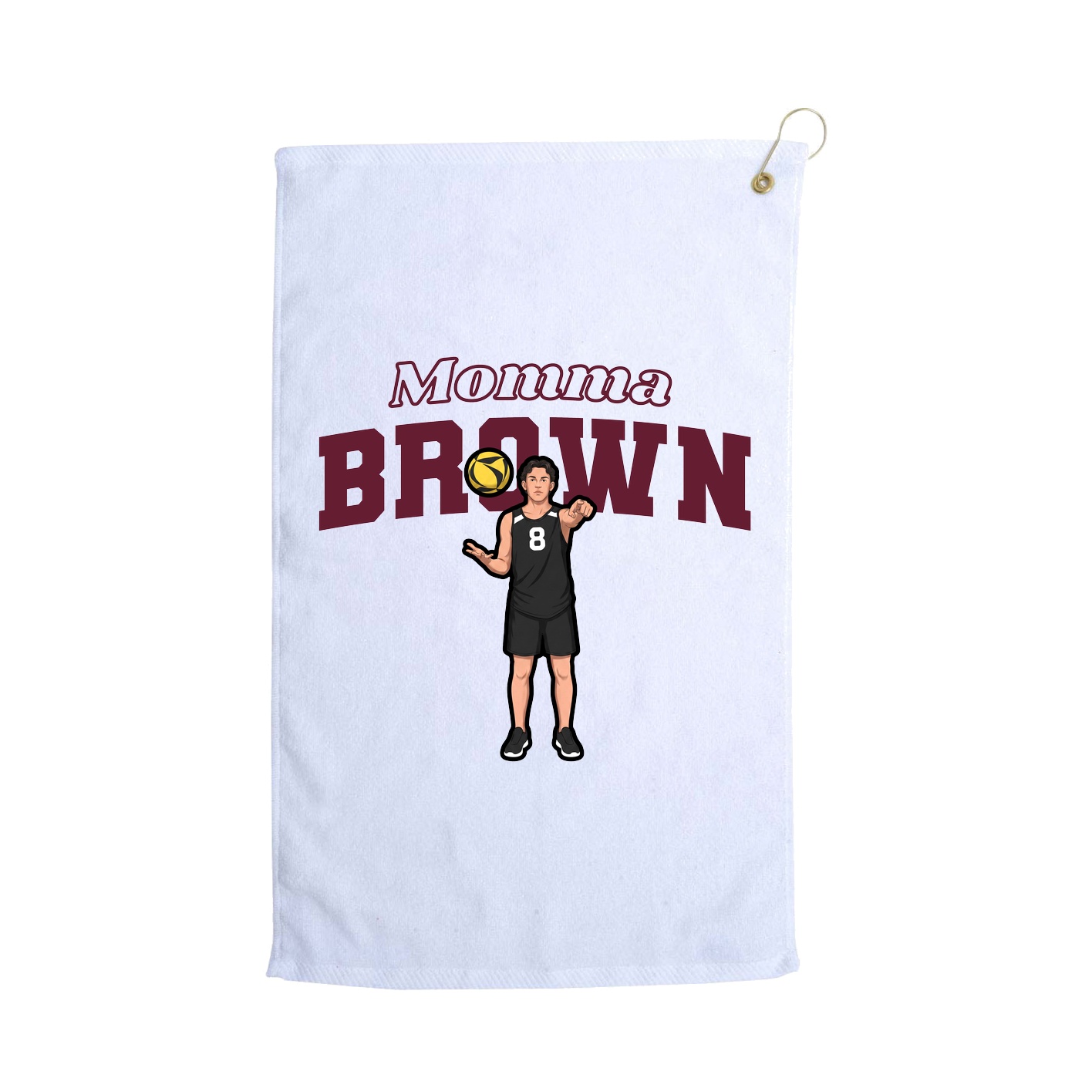 Golf Towel — Mothers Day Block in White
