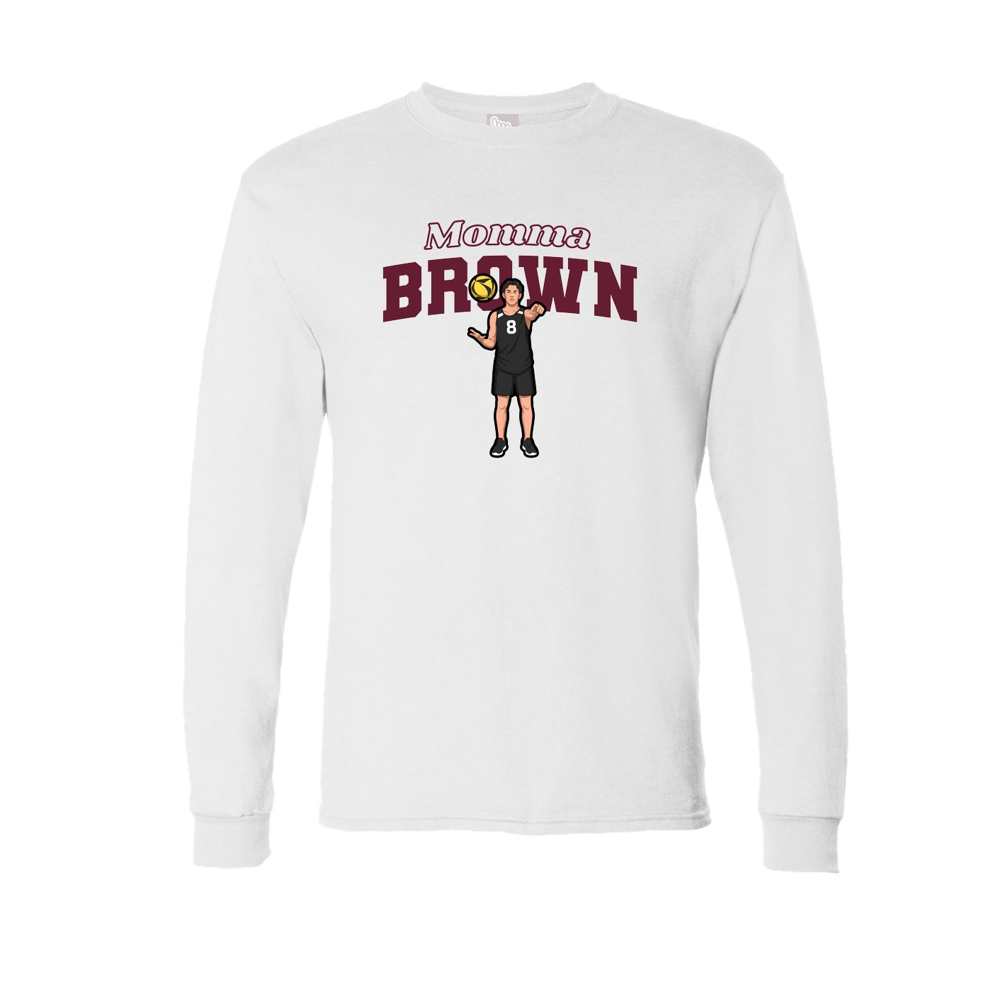 Long Sleeve Tee — Mothers Day Block in White