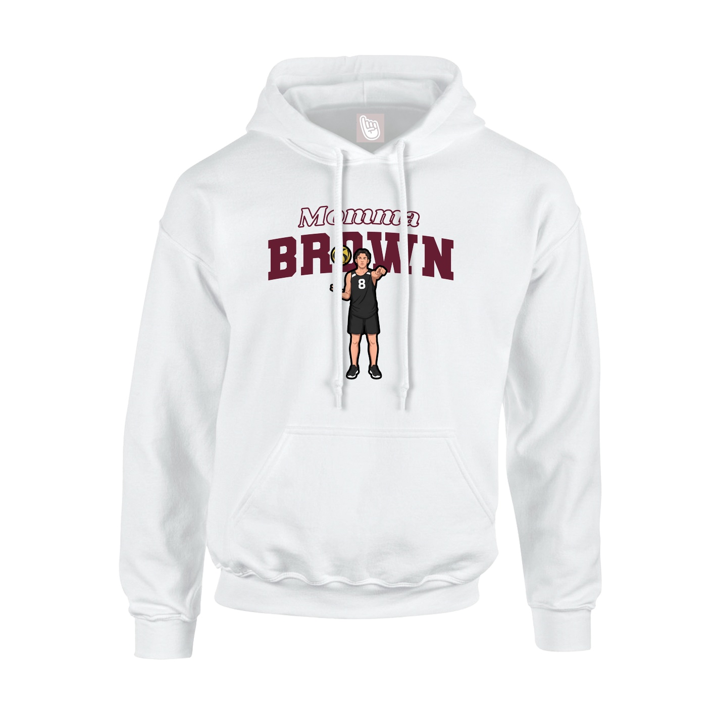 Youth Hoodie — Mothers Day Block in White