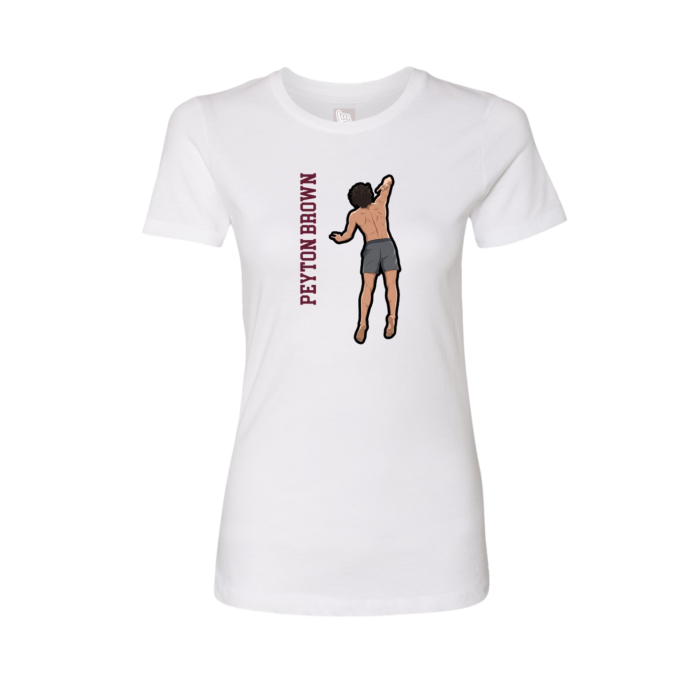 Womens Tee — Name Vertical in White