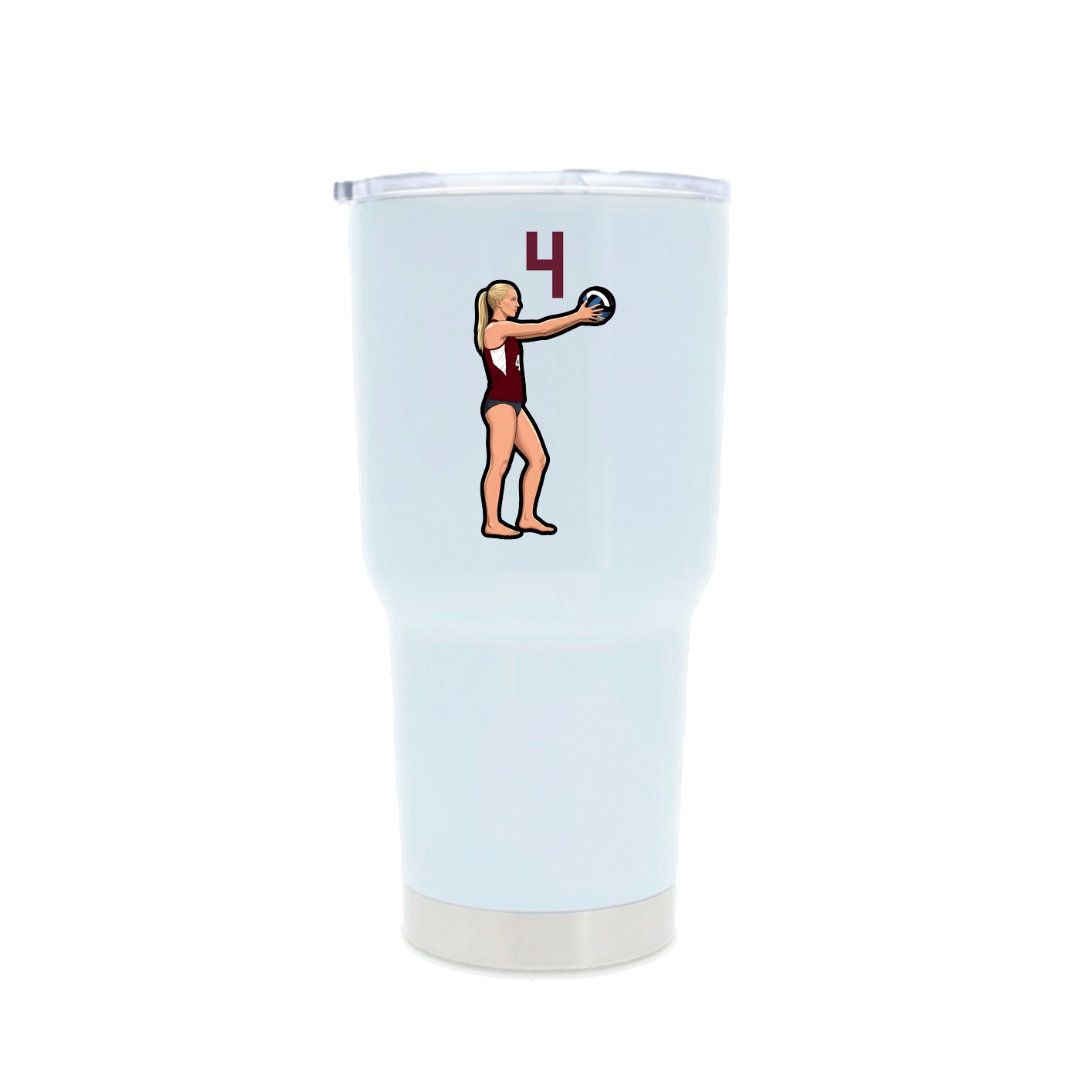 30oz Stainless Steel Tumbler — Number Top in White