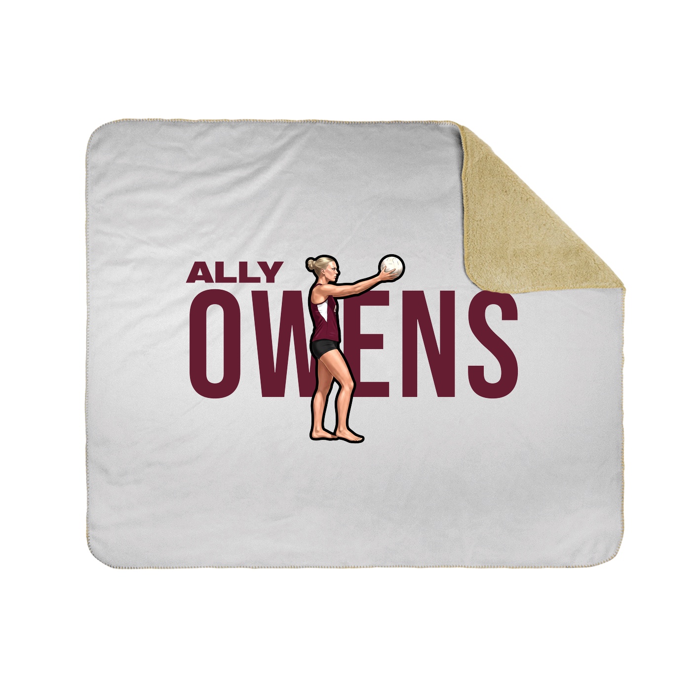 Throw Blanket — Player Name in White