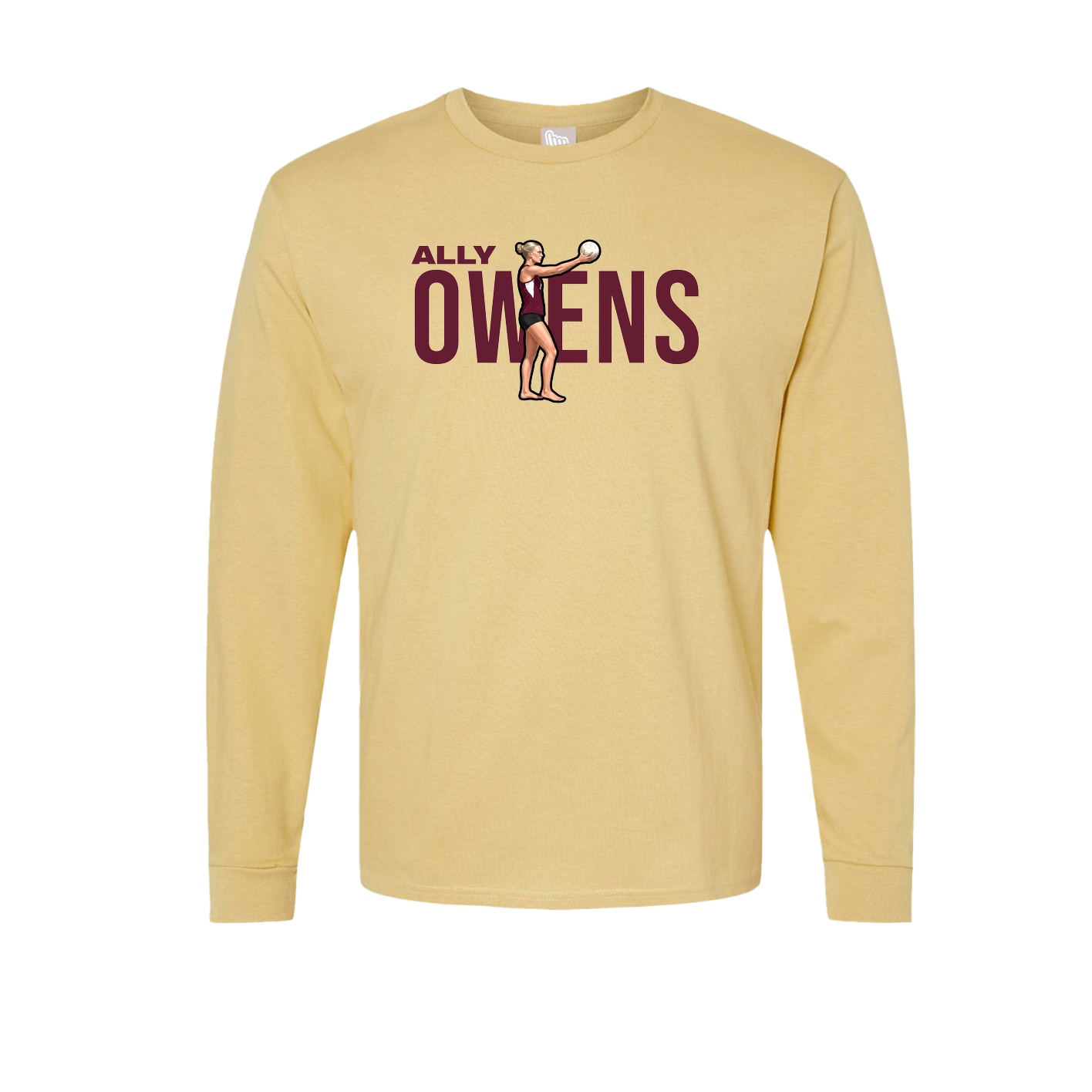 Long Sleeve Tee — Player Name in Vegas Gold