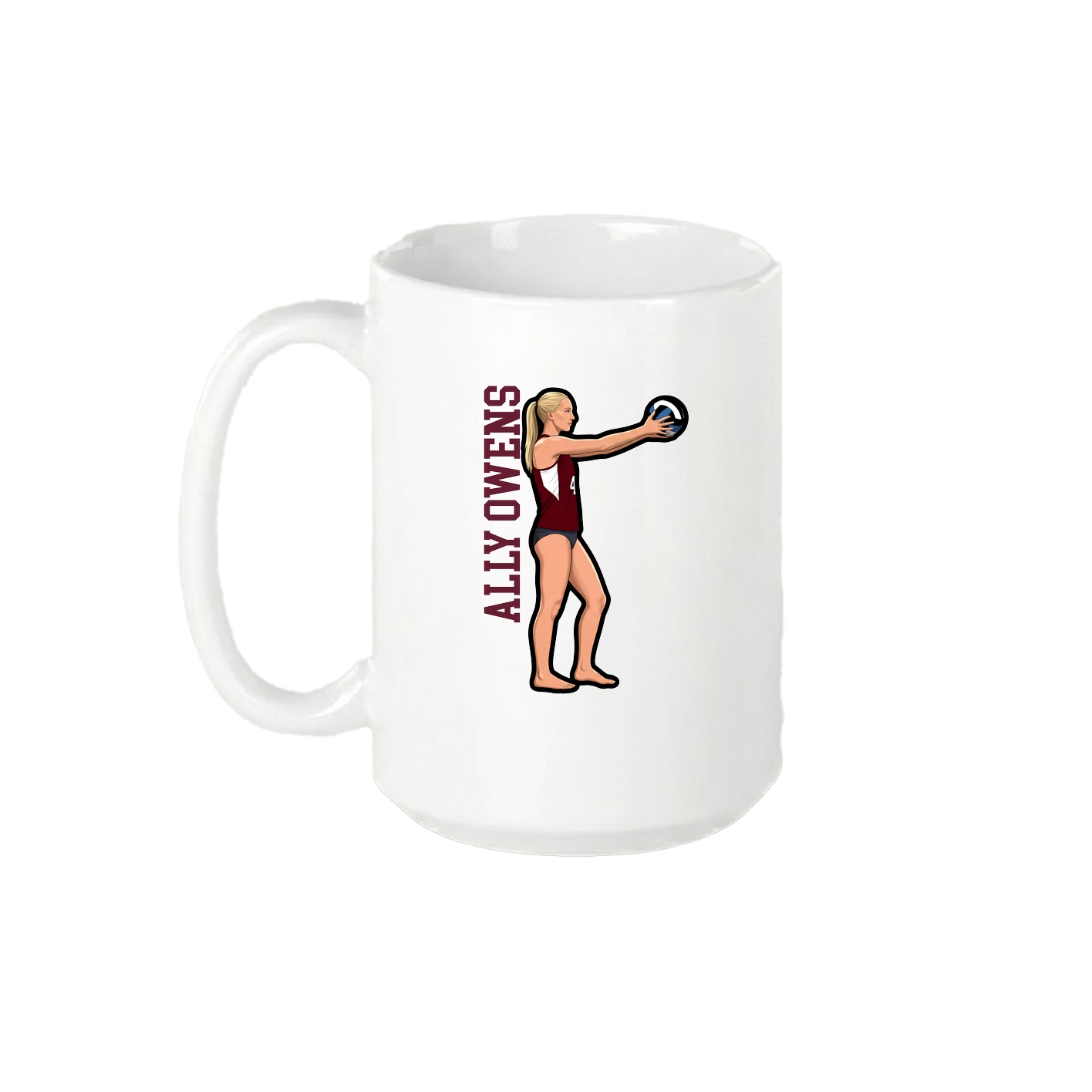 15oz Coffee Mug — Name Vertical in White