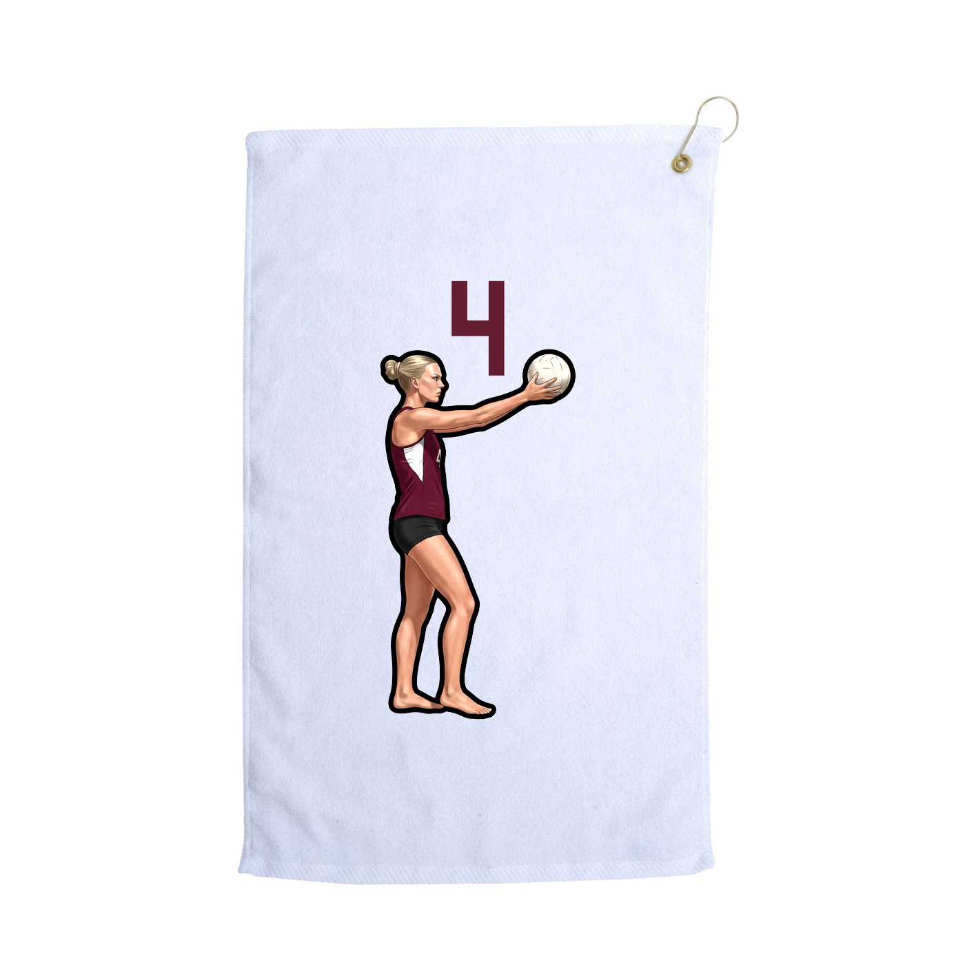 Golf Towel — Number Top in White