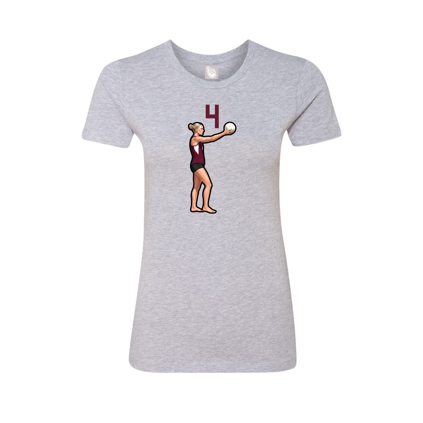 Fitted Women's Tee — Number Top in Grey