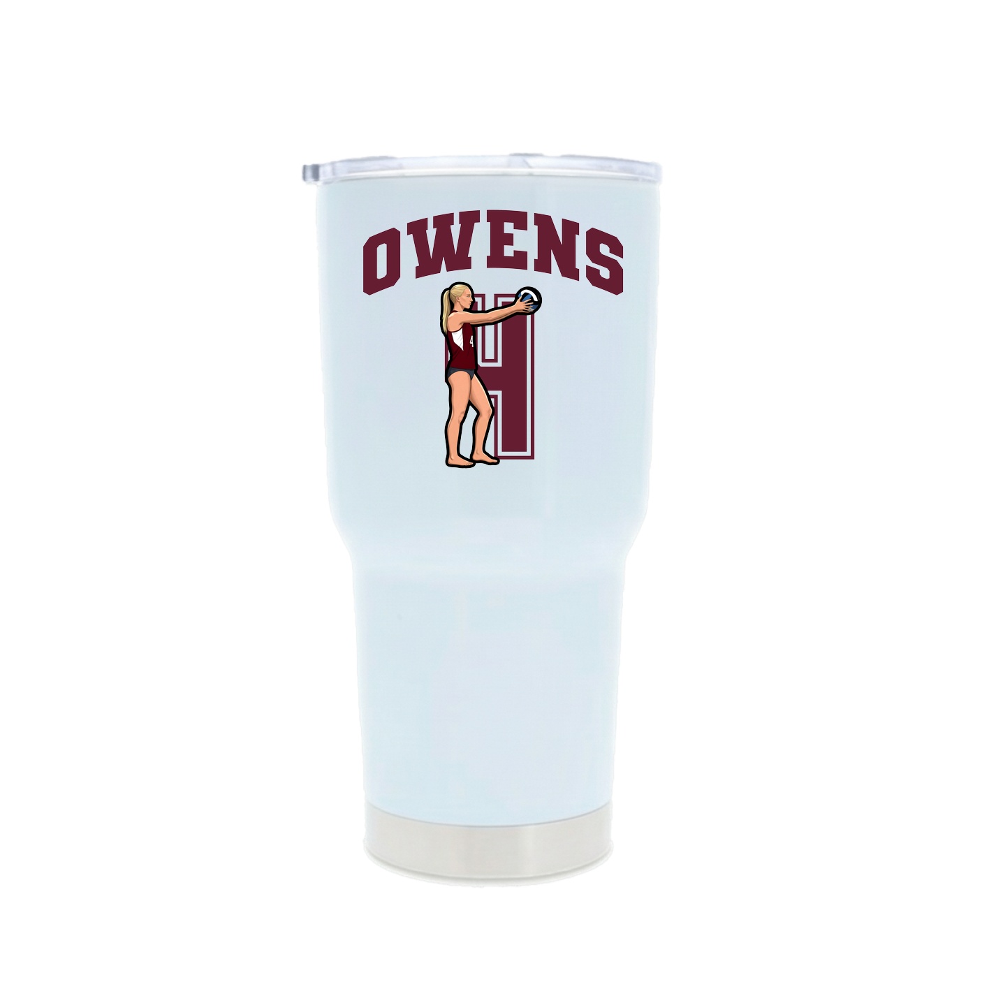 30oz Stainless Steel Tumbler — Number in White