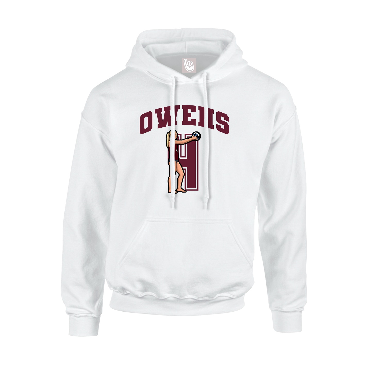 Hoodie — Number in White