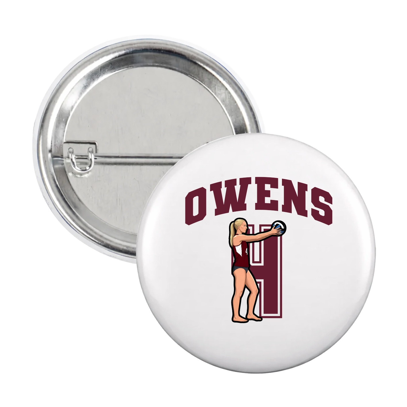 Game Day Button — Number in White