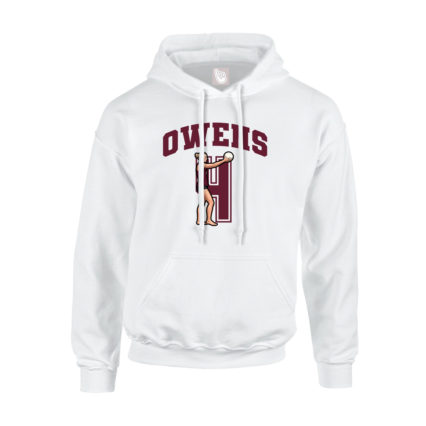 Youth Hoodie — Number in White