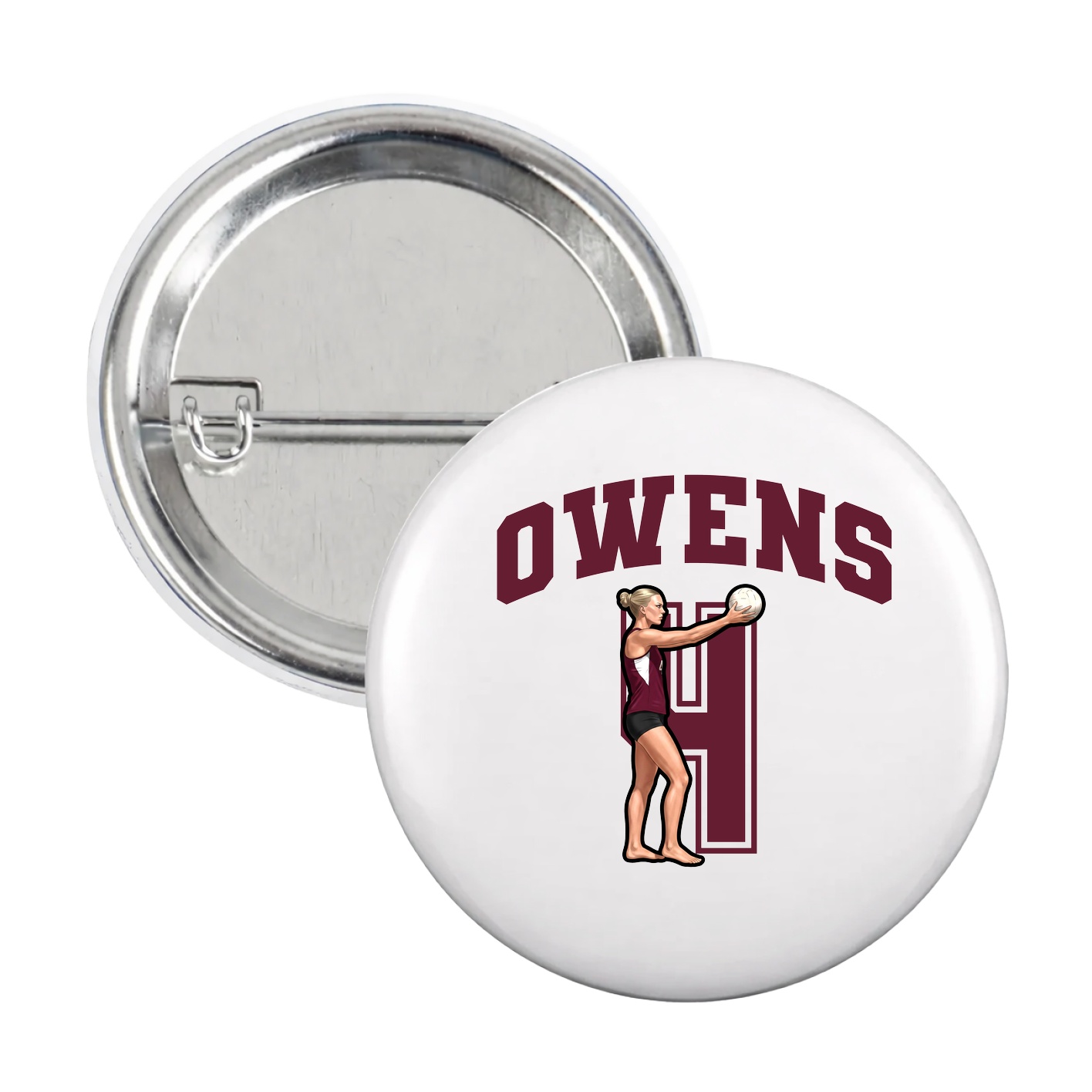 Game Day Button — Number in White
