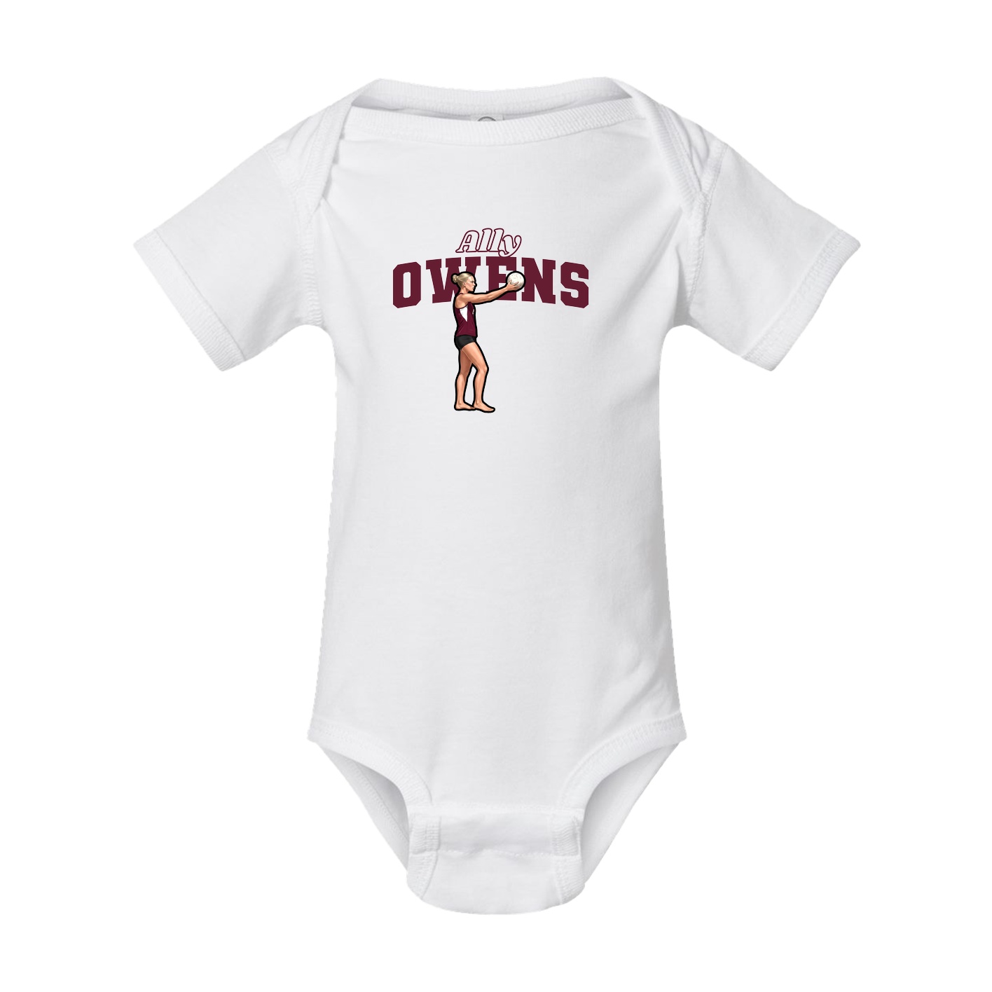 Baby Onesie — Name Arch in White