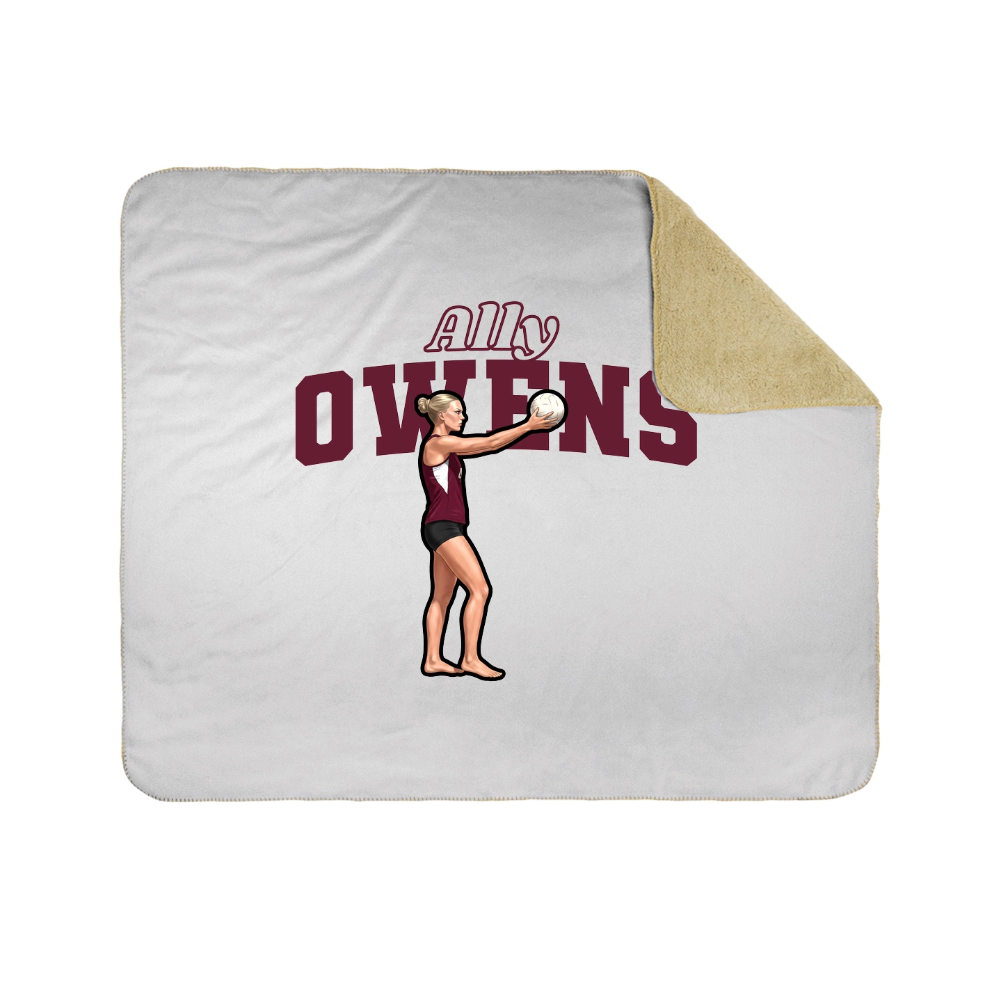 Throw Blanket — Name Arch in White