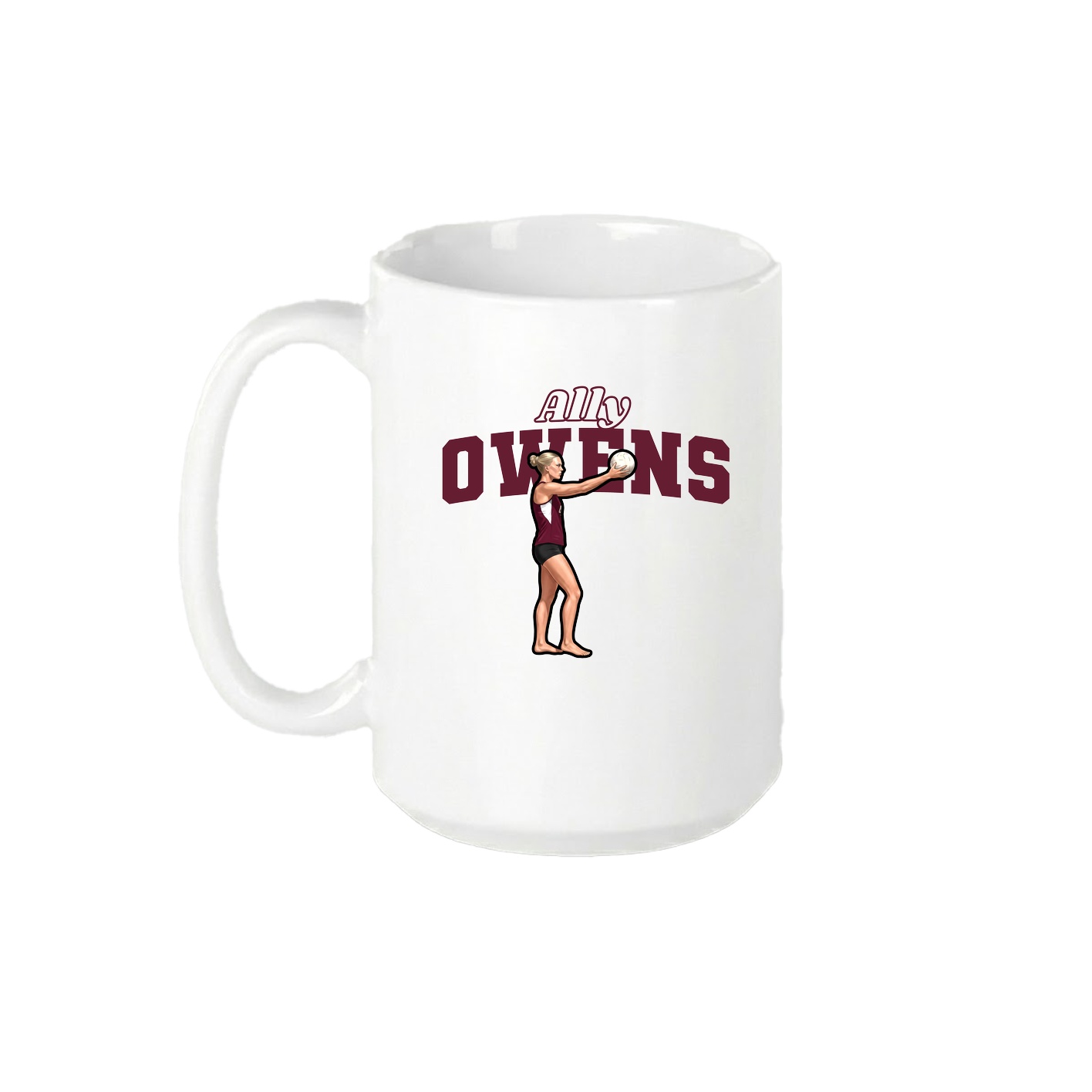 15oz Coffee Mug — Name Arch in White