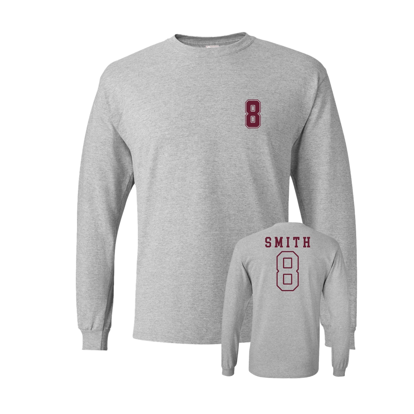 Long Sleeve Tee — Chest Back in Grey