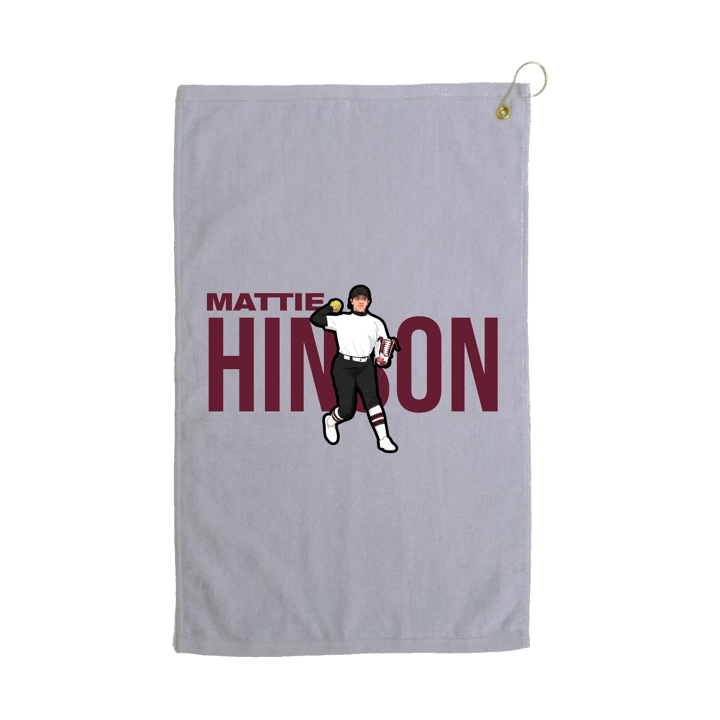 Golf Towel — Player Name in Grey
