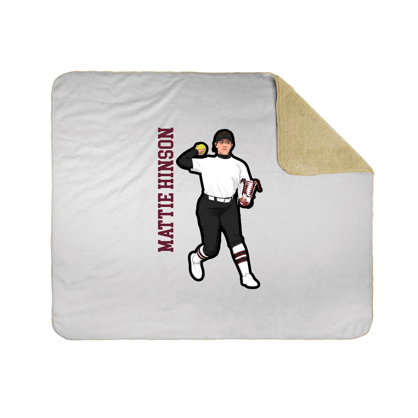 Throw Blanket — Name Vertical in White
