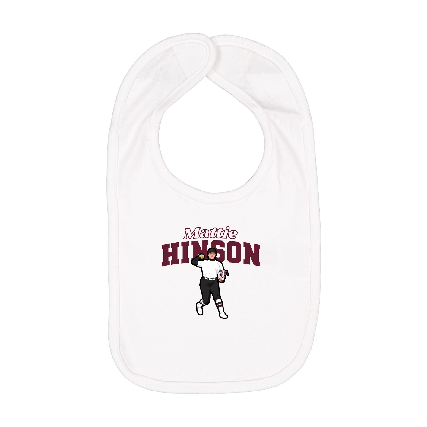 Infant Bib — Name Arch in White