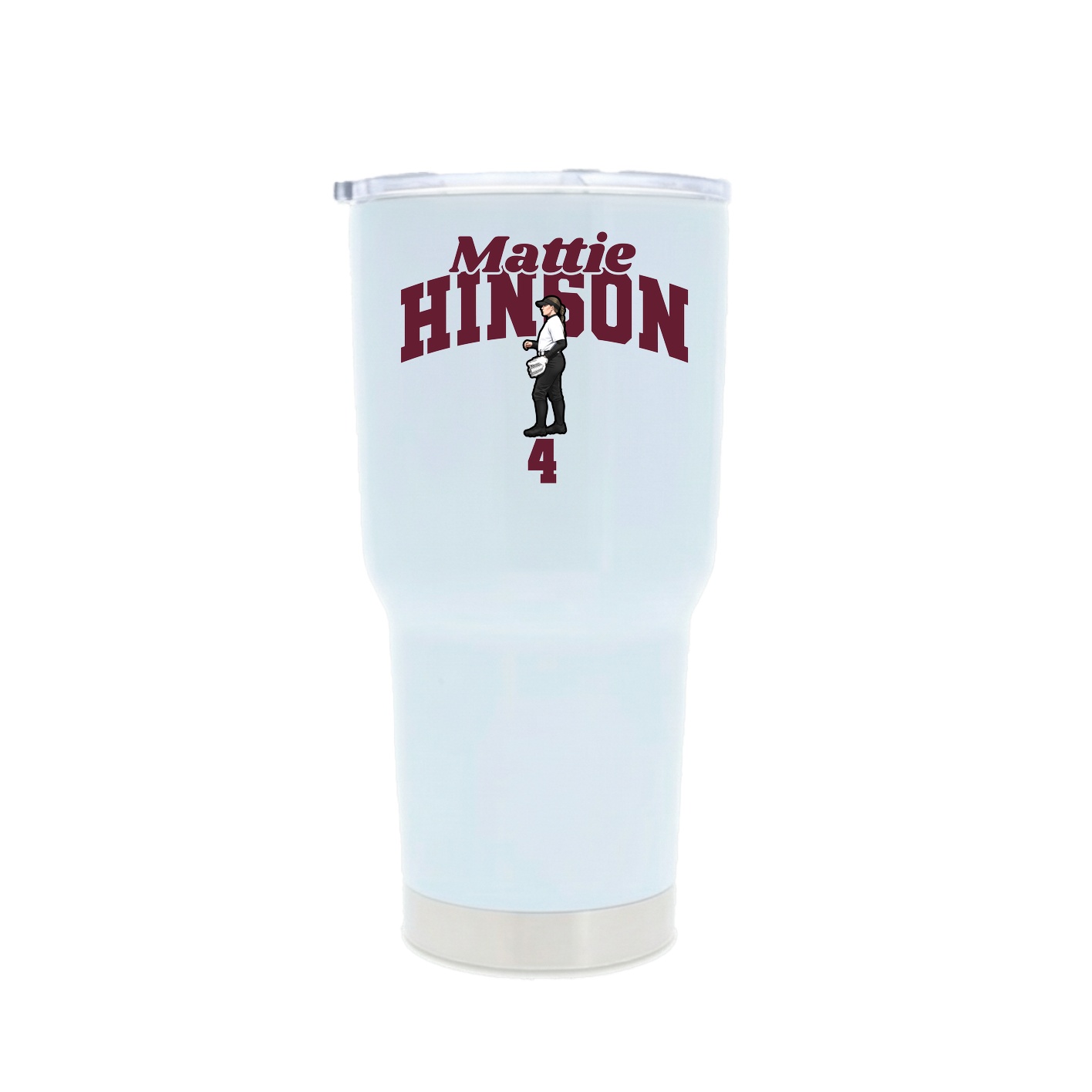 30oz Stainless Steel Tumbler — Signature Arch in White