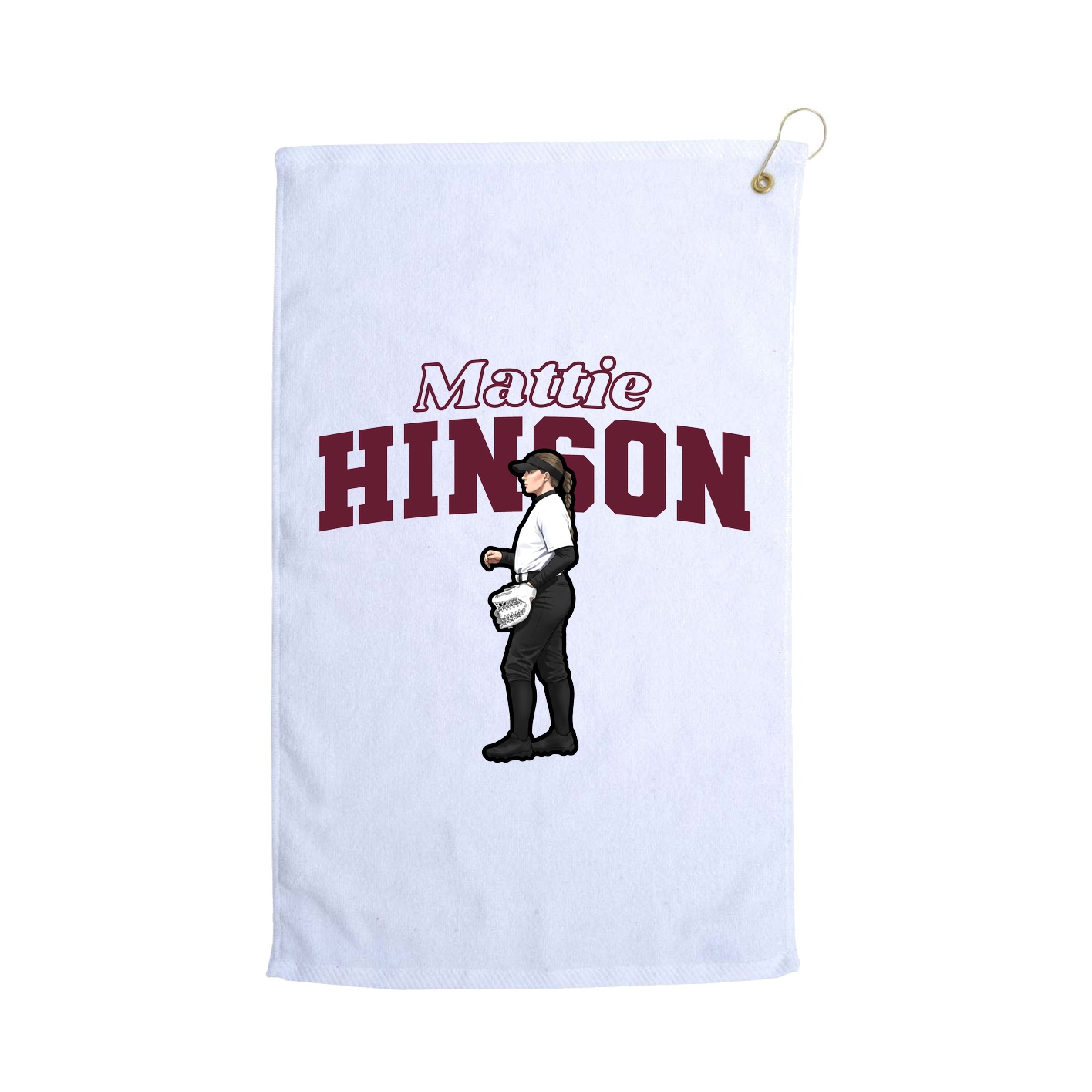 Golf Towel — Name Arch in White